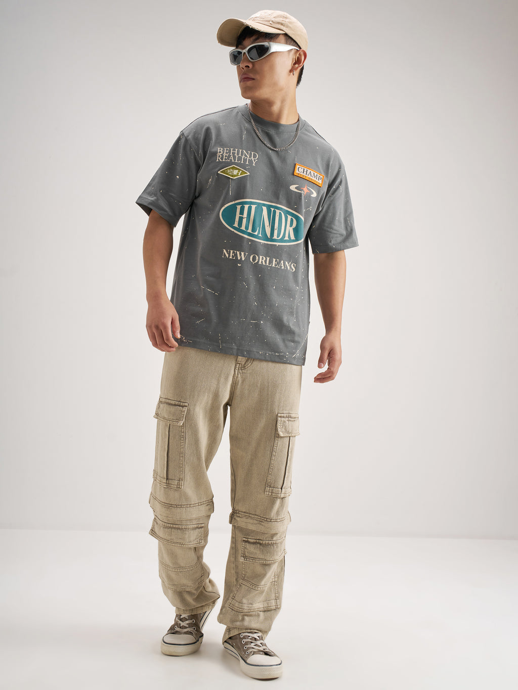 Highlander Men Grey Printed Round Neck T-Shirt - Grey - Image 2