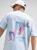 Highlander Men Blue Printed Round Neck T-Shirt - Blue - Image 1