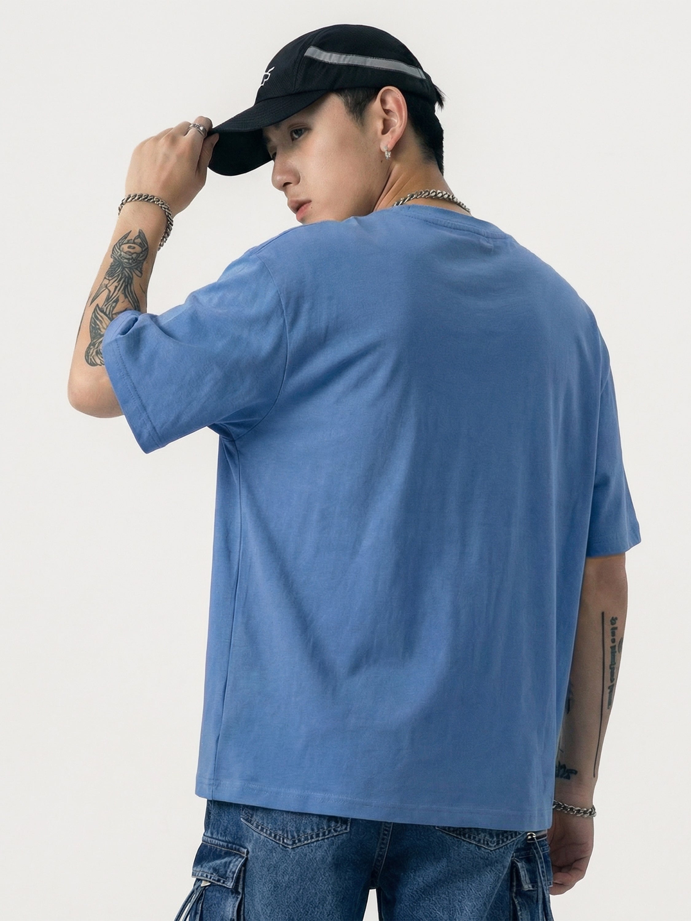 Highlander Men Blue Printed Round Neck T-Shirt - Blue - Image 5