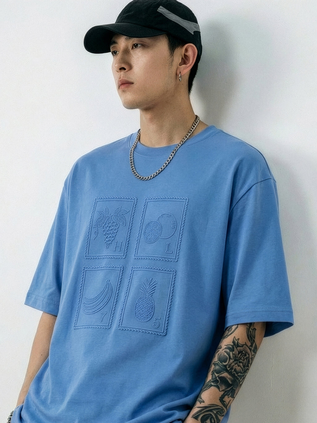 Highlander Men Blue Printed Round Neck T-Shirt - Blue - Image 6