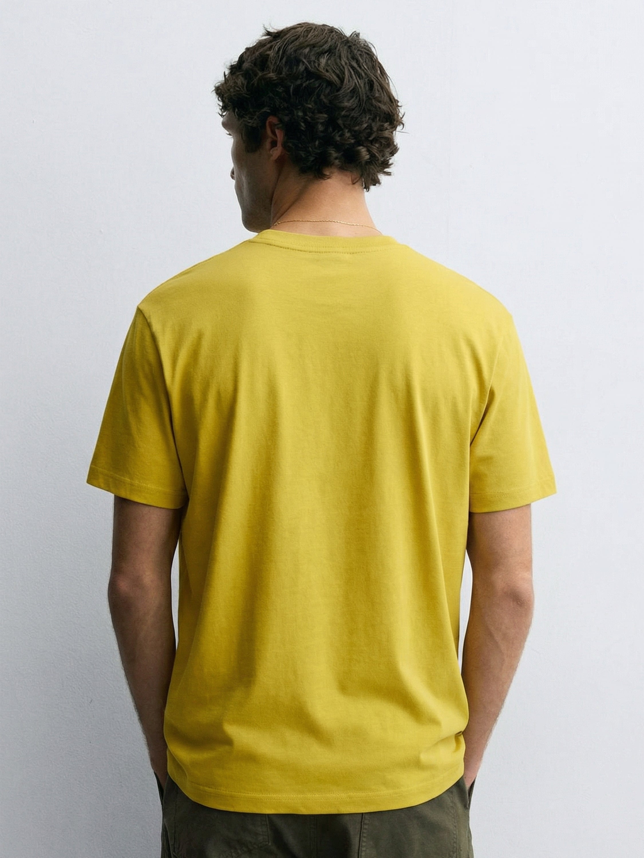Highlander Men Yellow Printed Round Neck T-Shirt - Yellow - Image 5