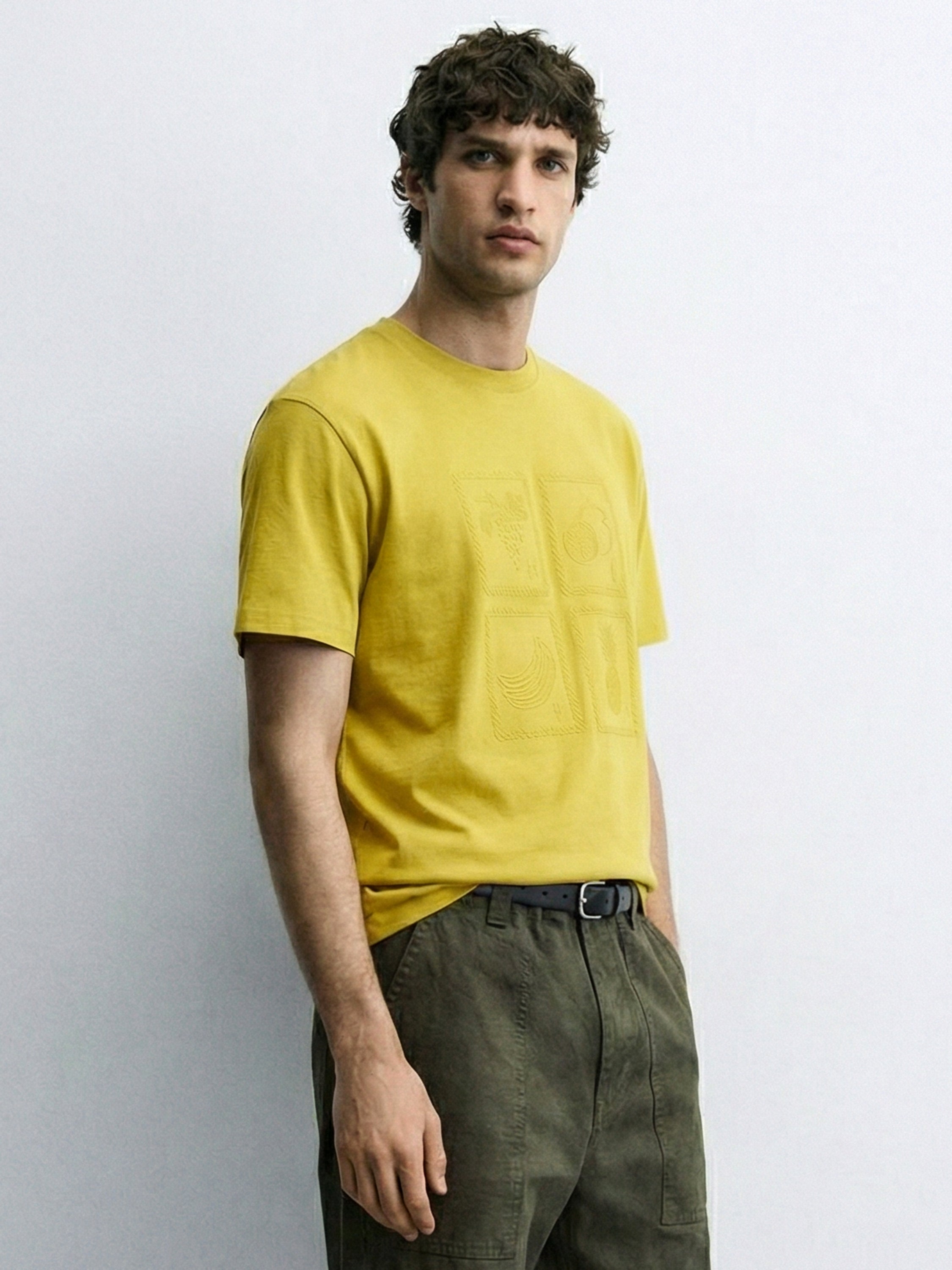 Highlander Men Yellow Printed Round Neck T-Shirt - Yellow - Image 6