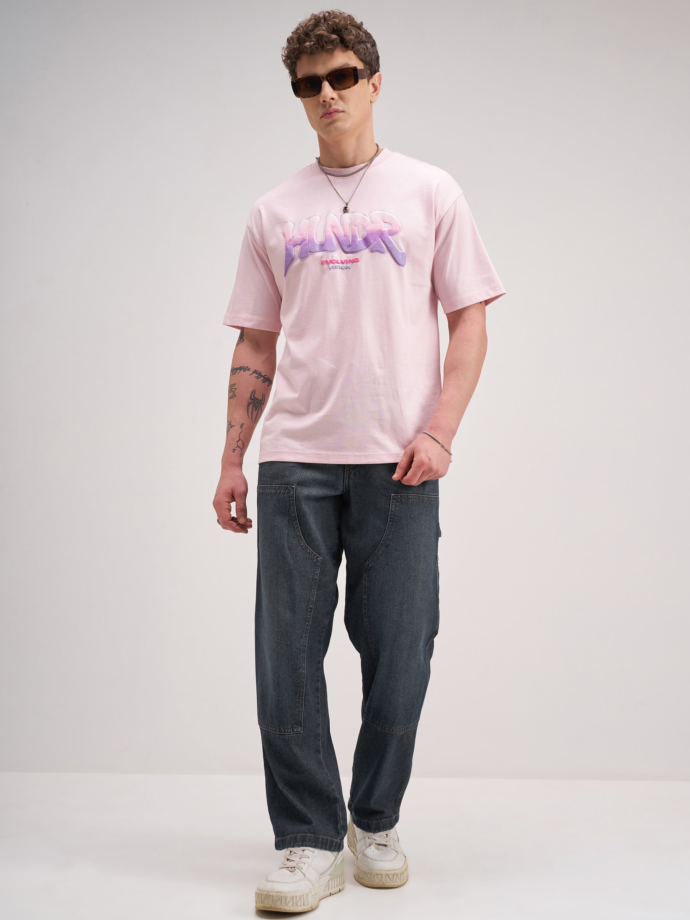 Highlander Men Pink Printed Round Neck T-Shirt - Pink - Image 2