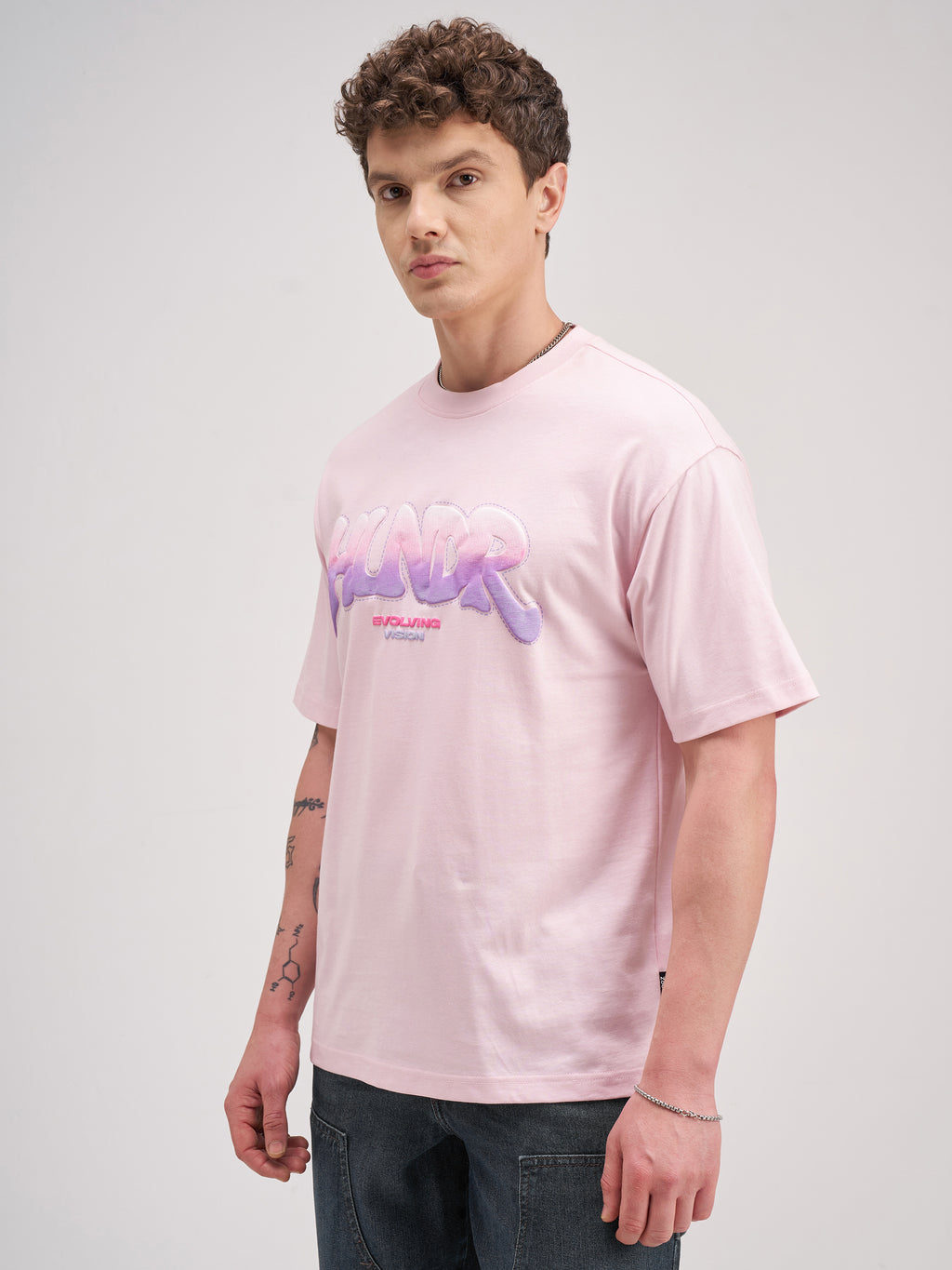 Highlander Men Pink Printed Round Neck T-Shirt - Pink - Image 4