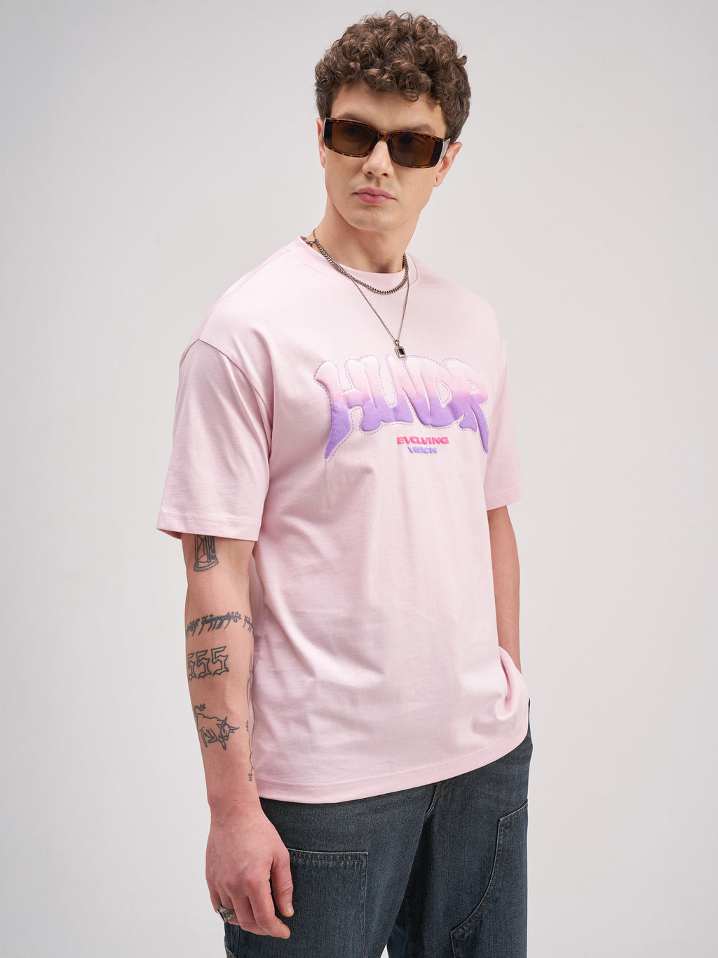 Highlander Men Pink Printed Round Neck T-Shirt - Pink - Image 6