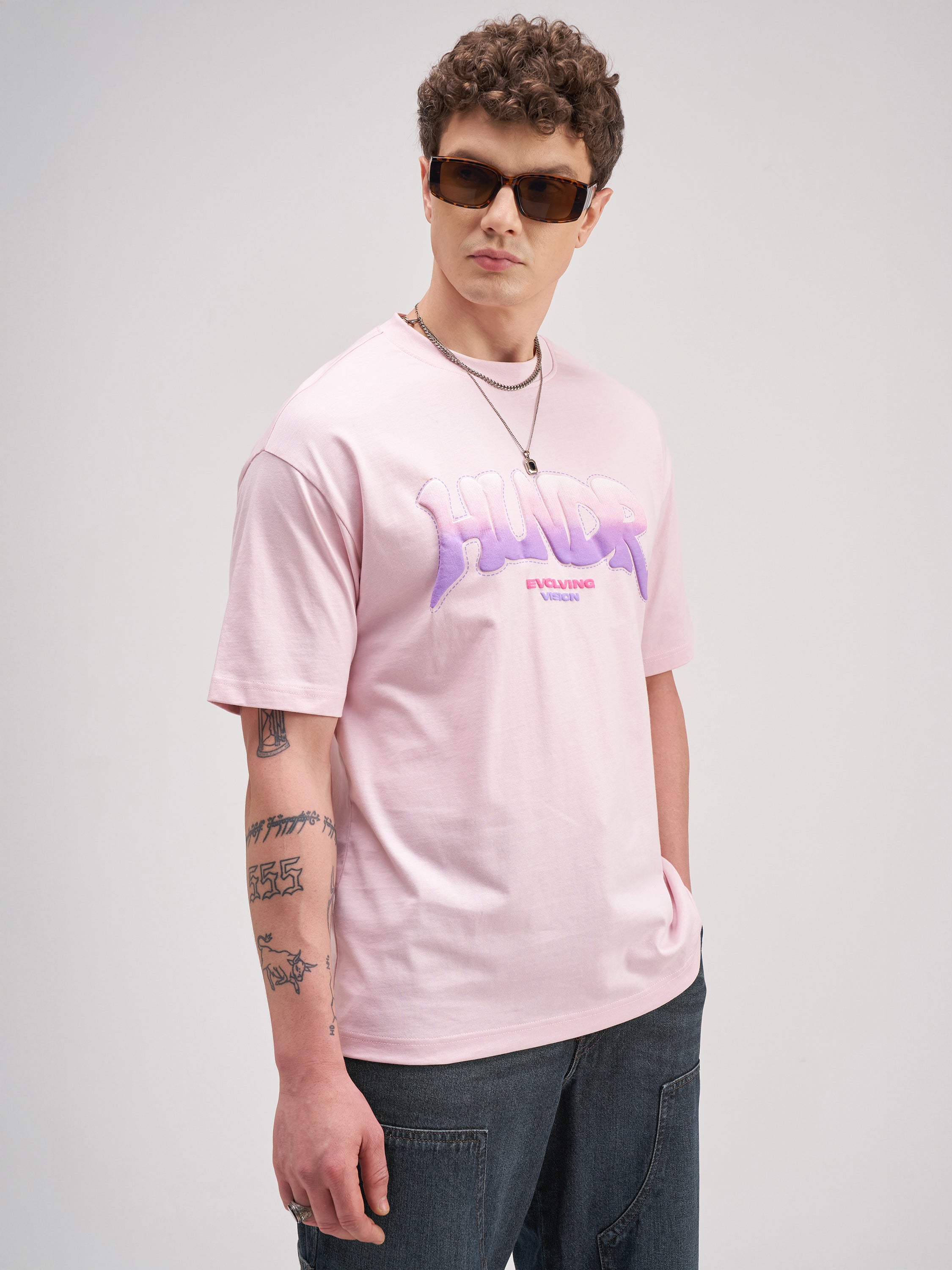 Highlander Men Pink Printed Round Neck T-Shirt - Pink - Image 6