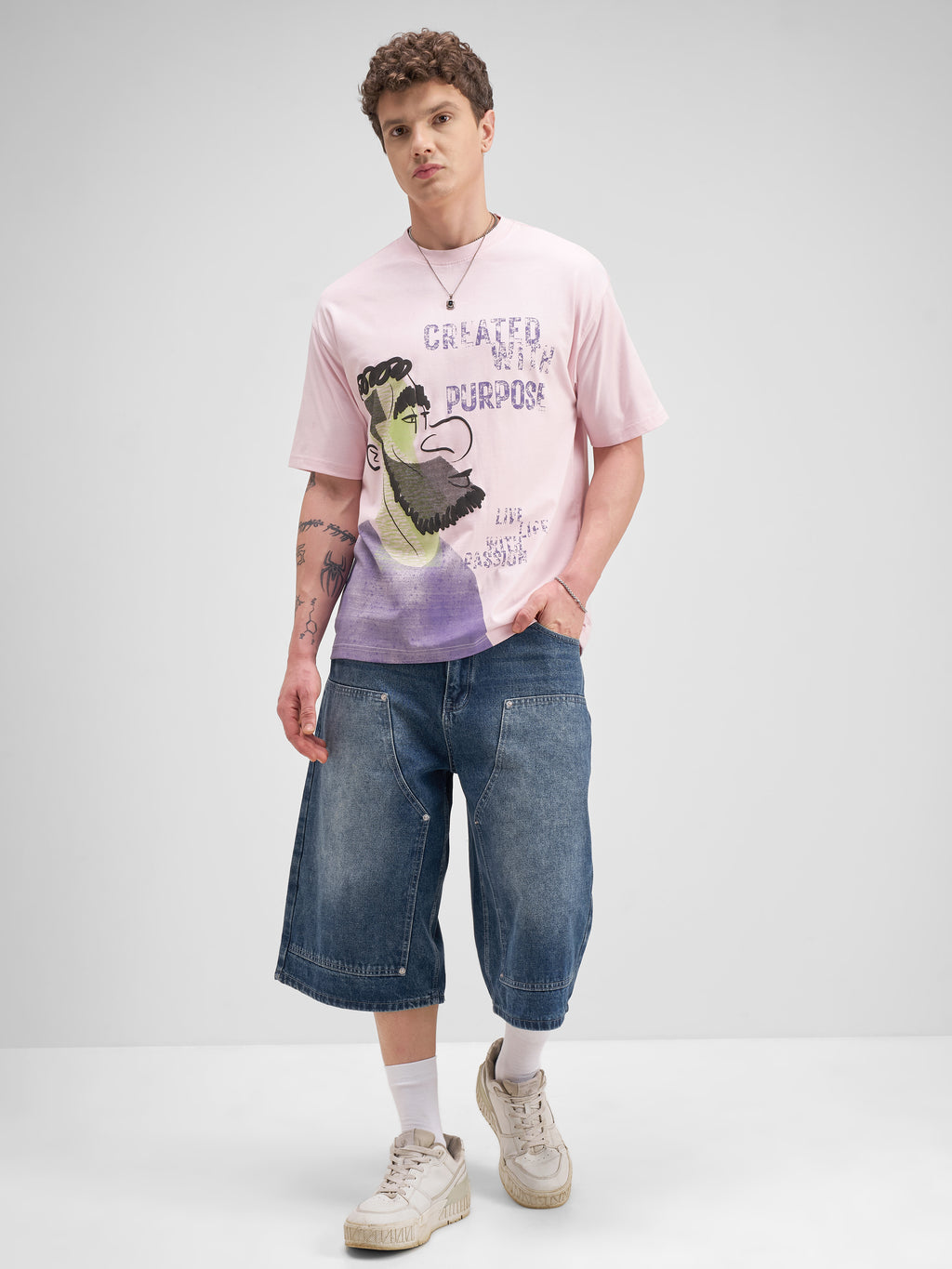 Highlander Men Pink Printed Round Neck T-Shirt - Pink - Image 2