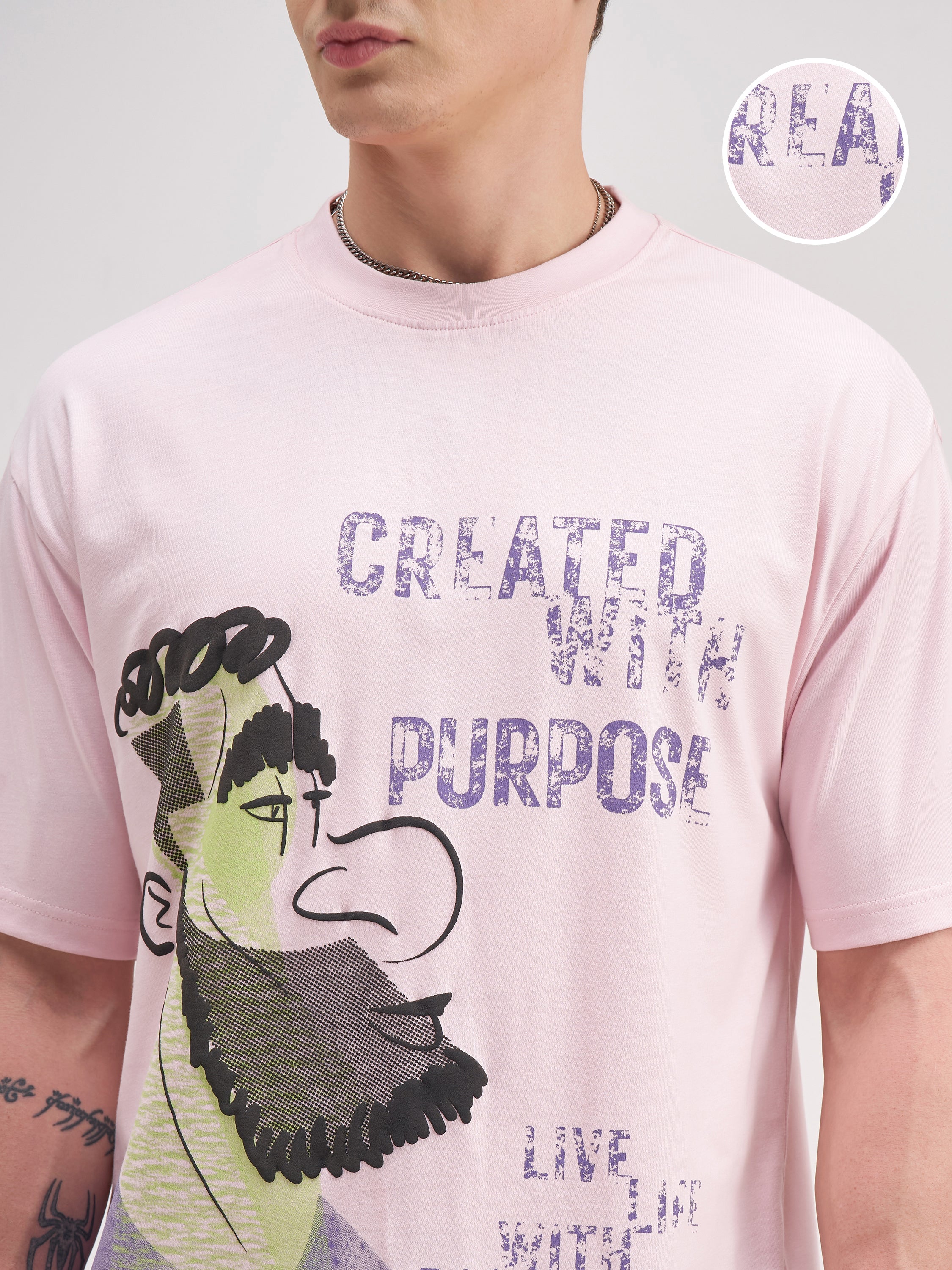 Highlander Men Pink Printed Round Neck T-Shirt - Pink - Image 5