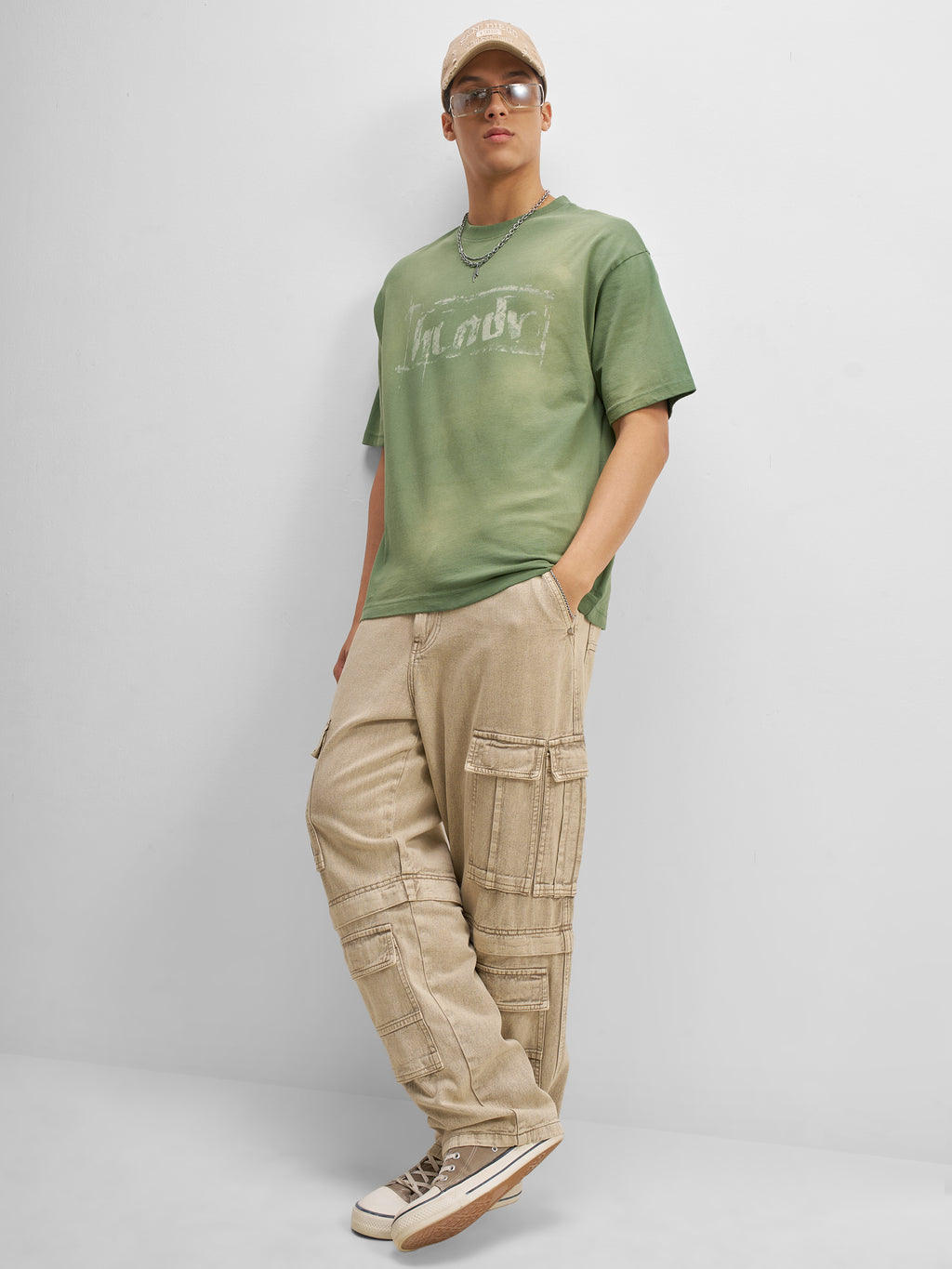 Highlander Men Olive Printed Round Neck T-Shirt - Olive - Image 2
