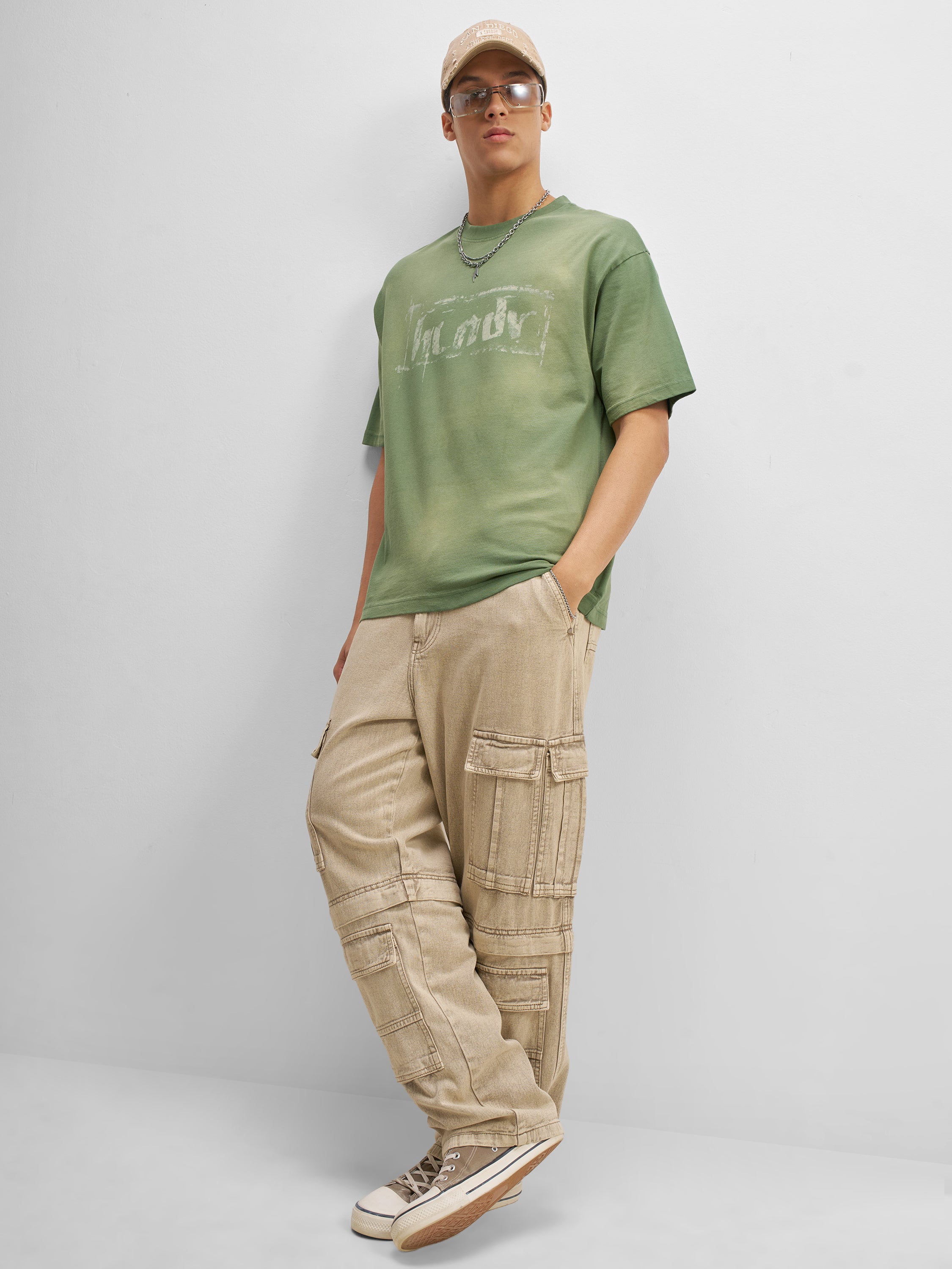 Highlander Men Olive Printed Round Neck T-Shirt - Olive - Image 2