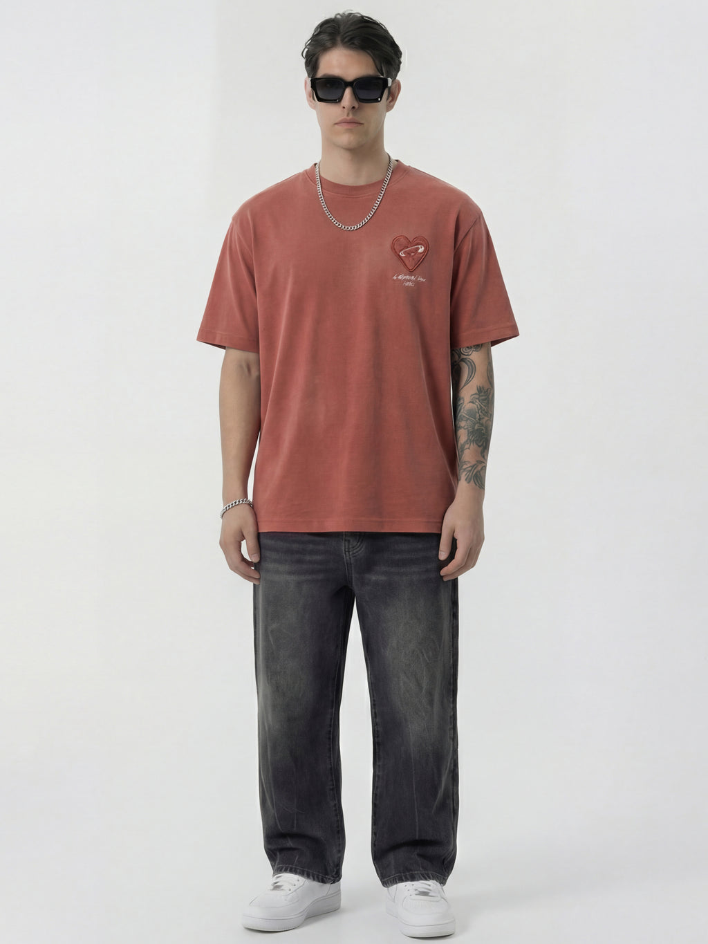 Highlander Men Pink Embroidered Round Neck T-Shirt - Pink - Image 5