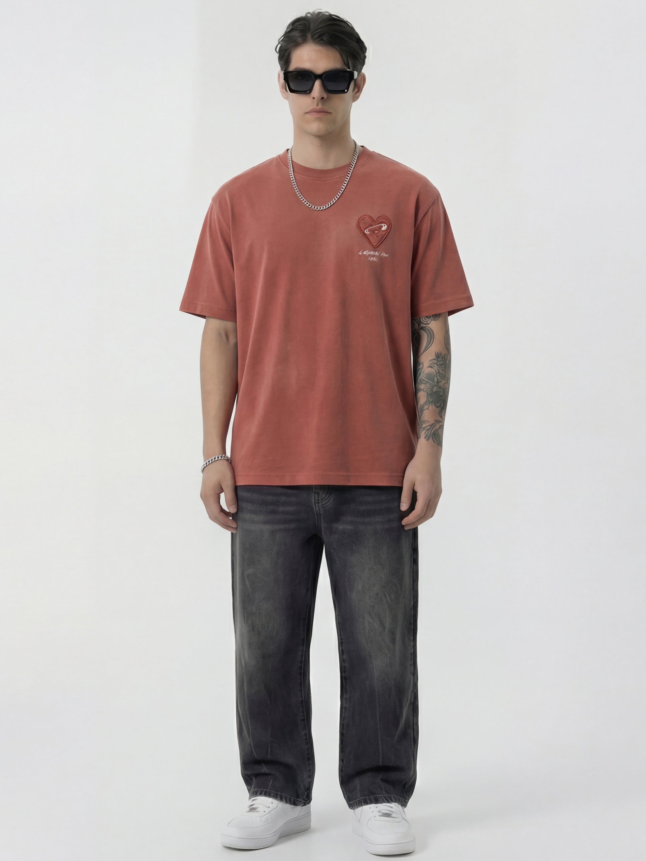 Highlander Men Pink Embroidered Round Neck T-Shirt - Pink - Image 5