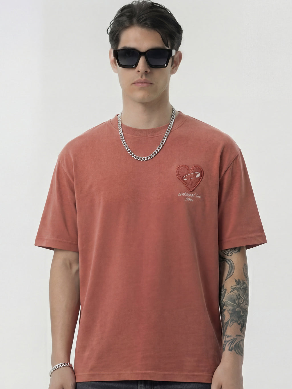 Highlander Men Pink Embroidered Round Neck T-Shirt - Pink - Image 6