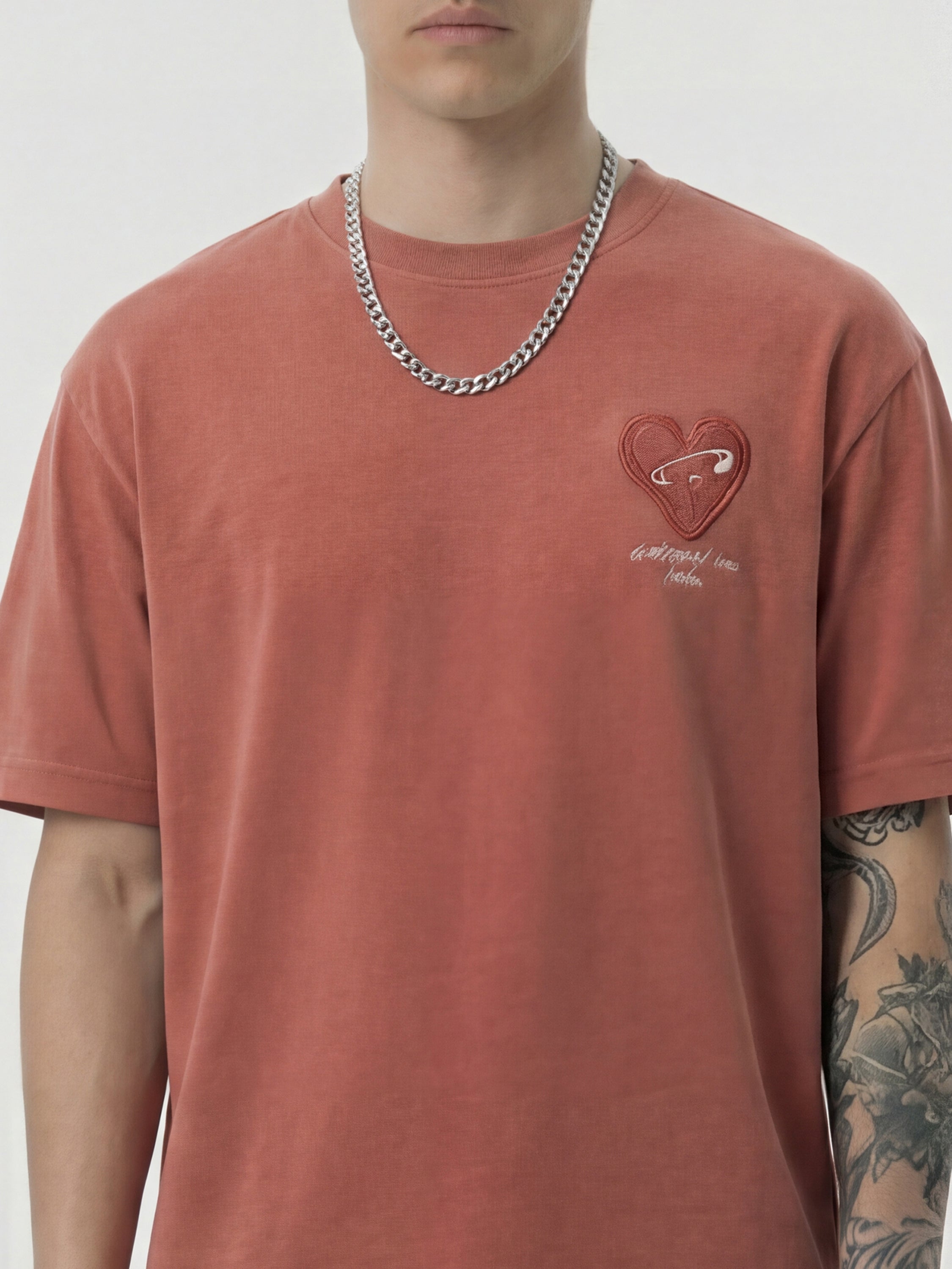Highlander Men Pink Embroidered Round Neck T-Shirt - Pink - Image 8