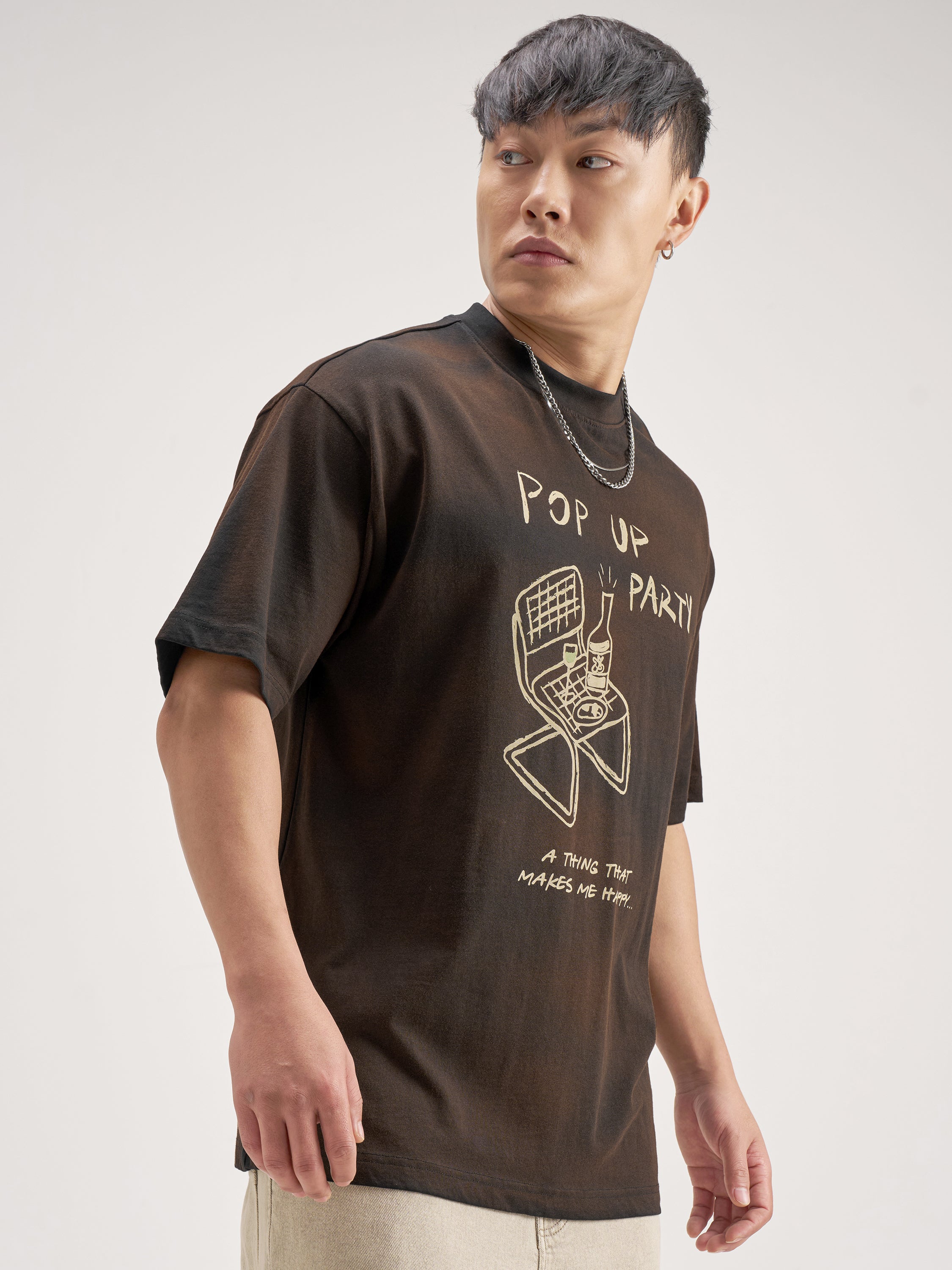 Highlander Men Black Printed Round Neck T-Shirt - Black - Image 6