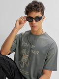 Highlander Men Grey Printed Round Neck T-Shirt - Grey - Image 1