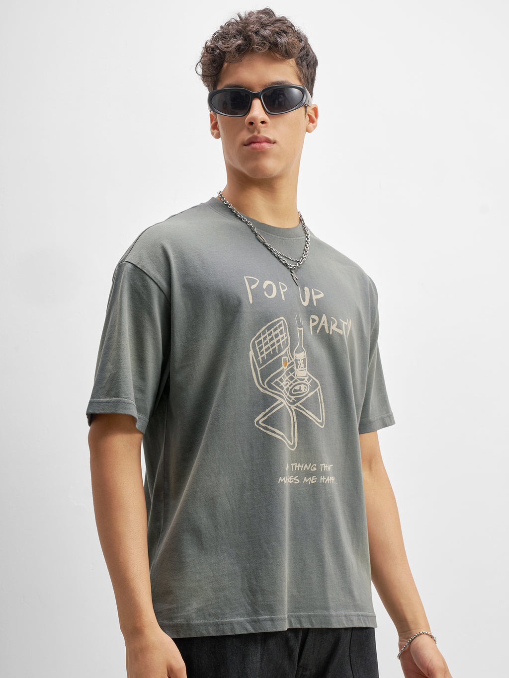 Highlander Men Grey Printed Round Neck T-Shirt - Grey - Image 6
