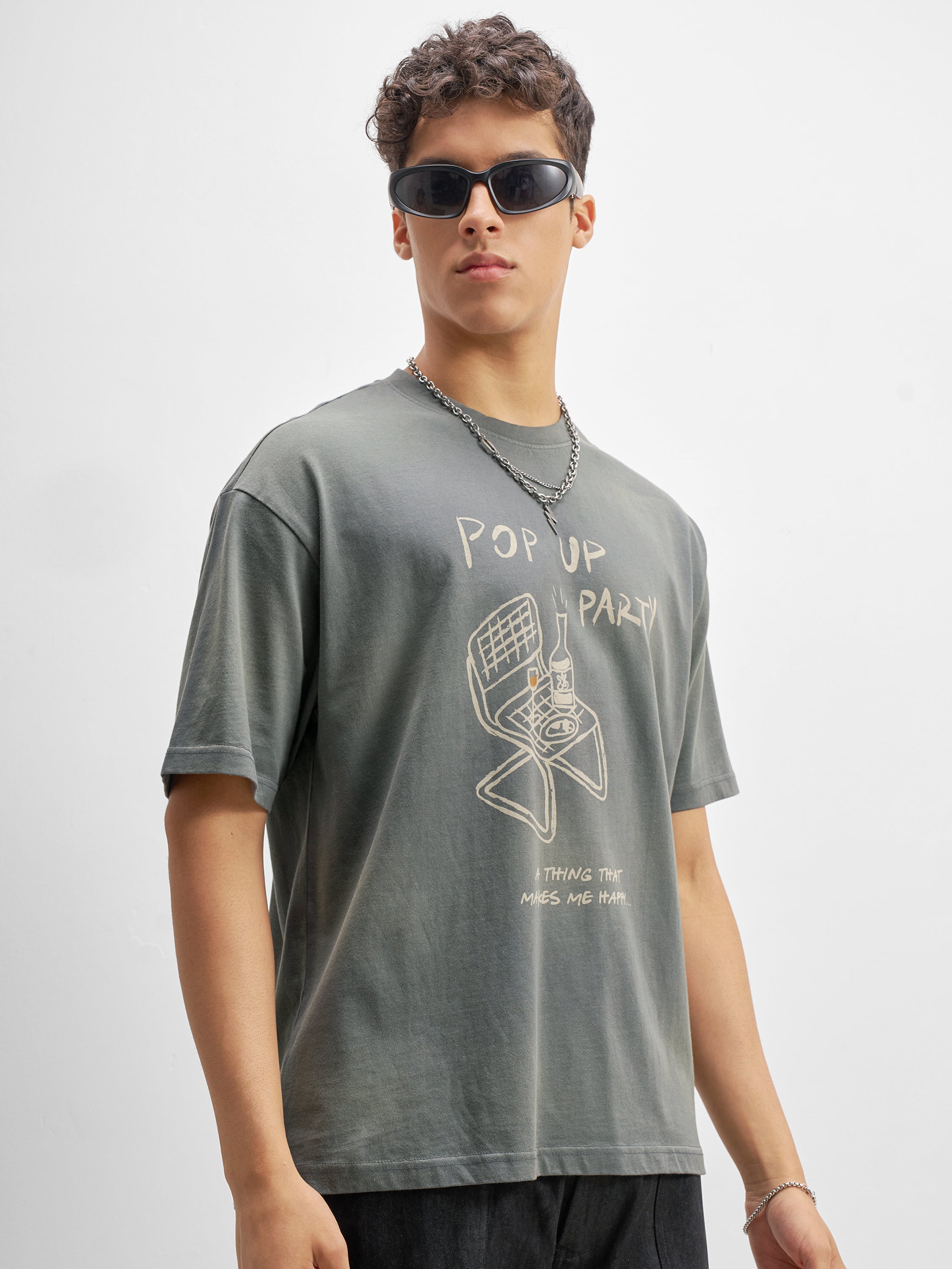 Highlander Men Grey Printed Round Neck T-Shirt - Grey - Image 6