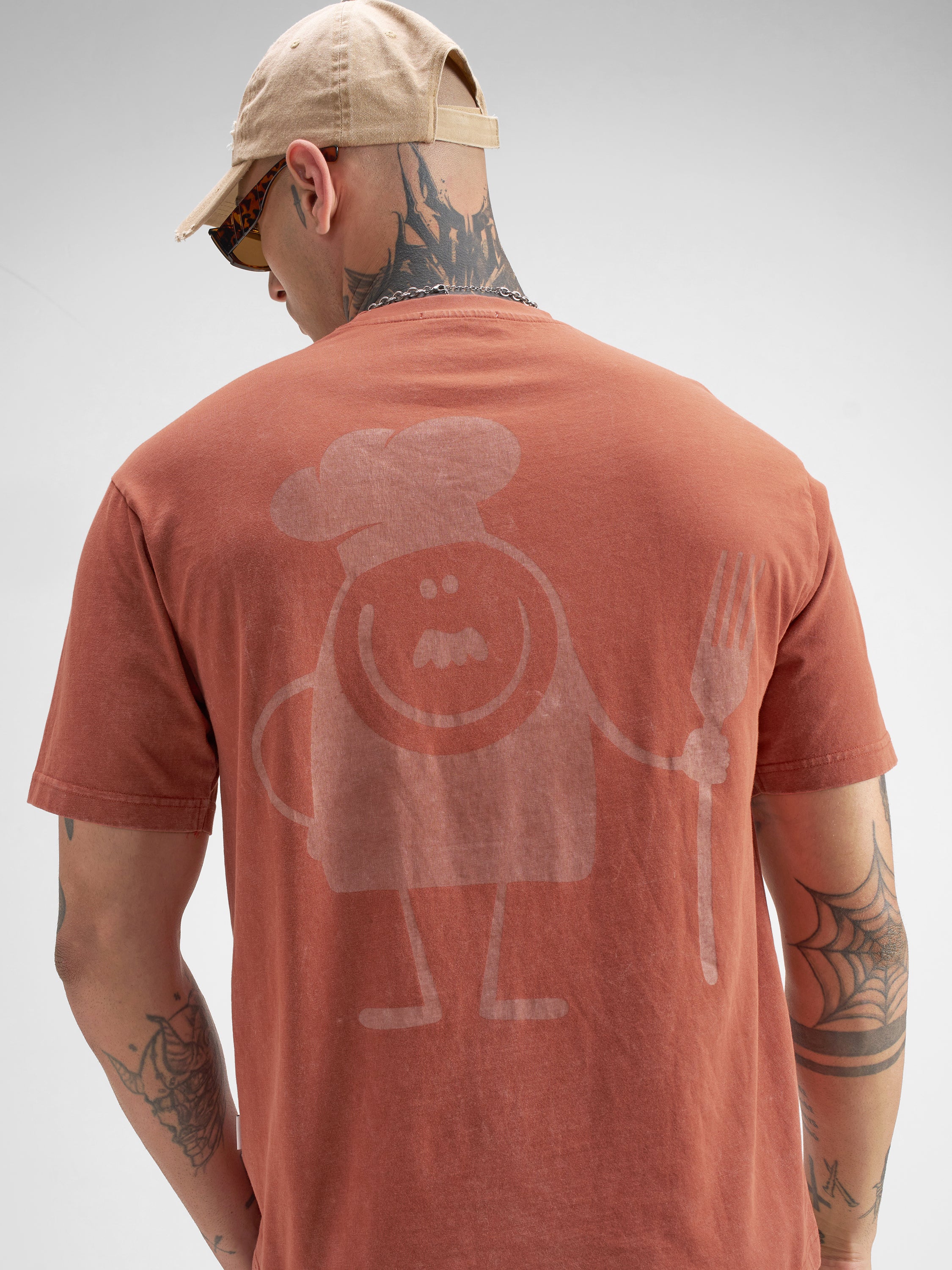 Highlander Men Rust Printed Round Neck T-Shirt - Rust - Image 1