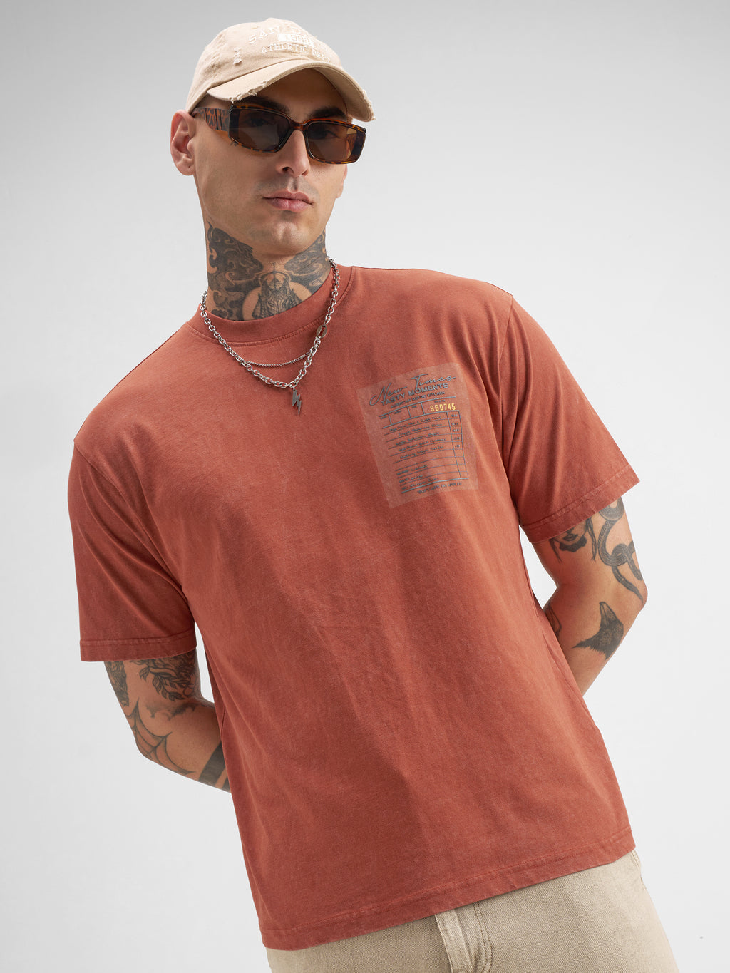 Highlander Men Rust Printed Round Neck T-Shirt - Rust - Image 3
