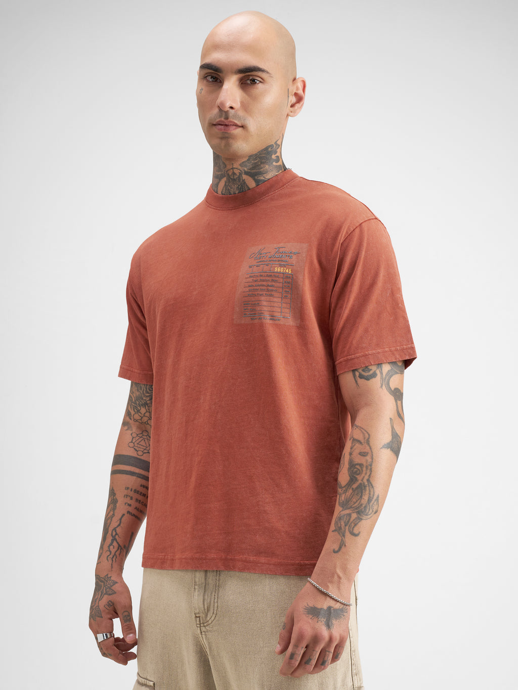 Highlander Men Rust Printed Round Neck T-Shirt - Rust - Image 4