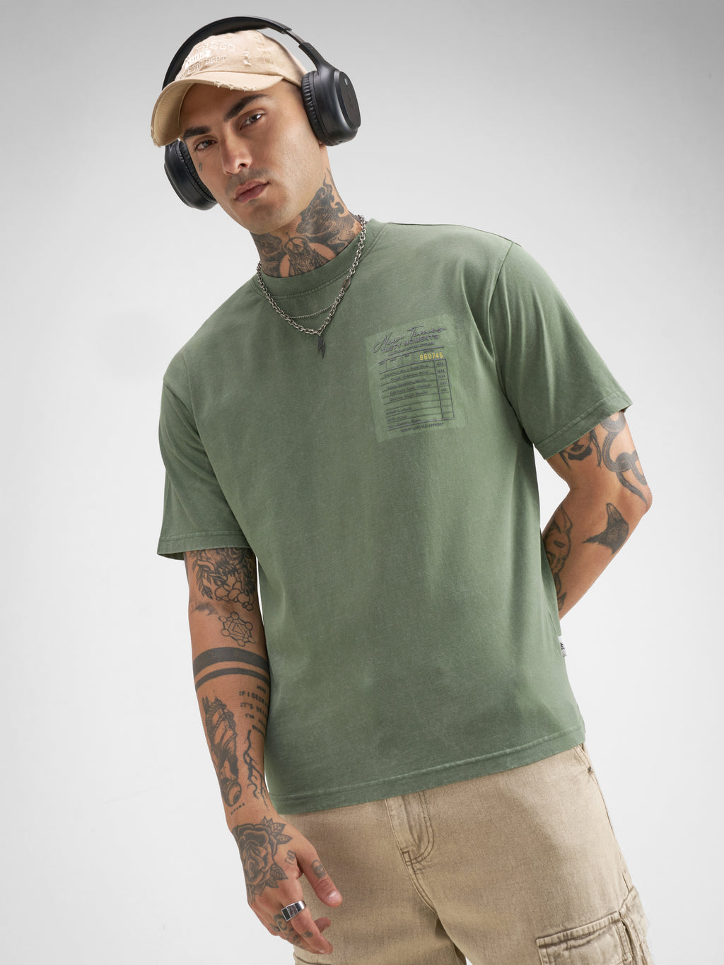 Highlander Men Green Printed Round Neck T-Shirt - Green - Image 3