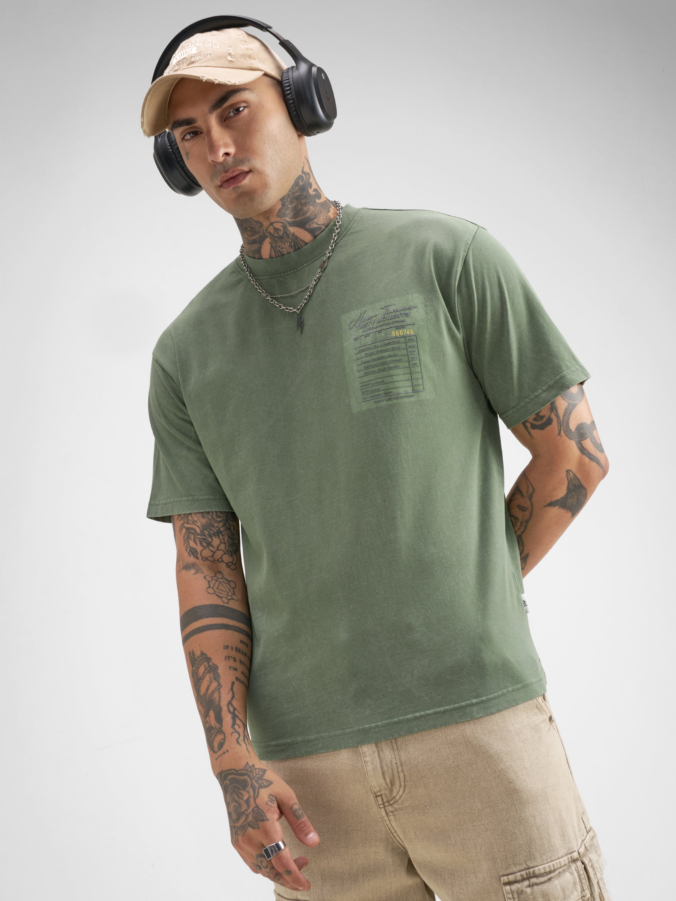 Highlander Men Green Printed Round Neck T-Shirt - Green - Image 3