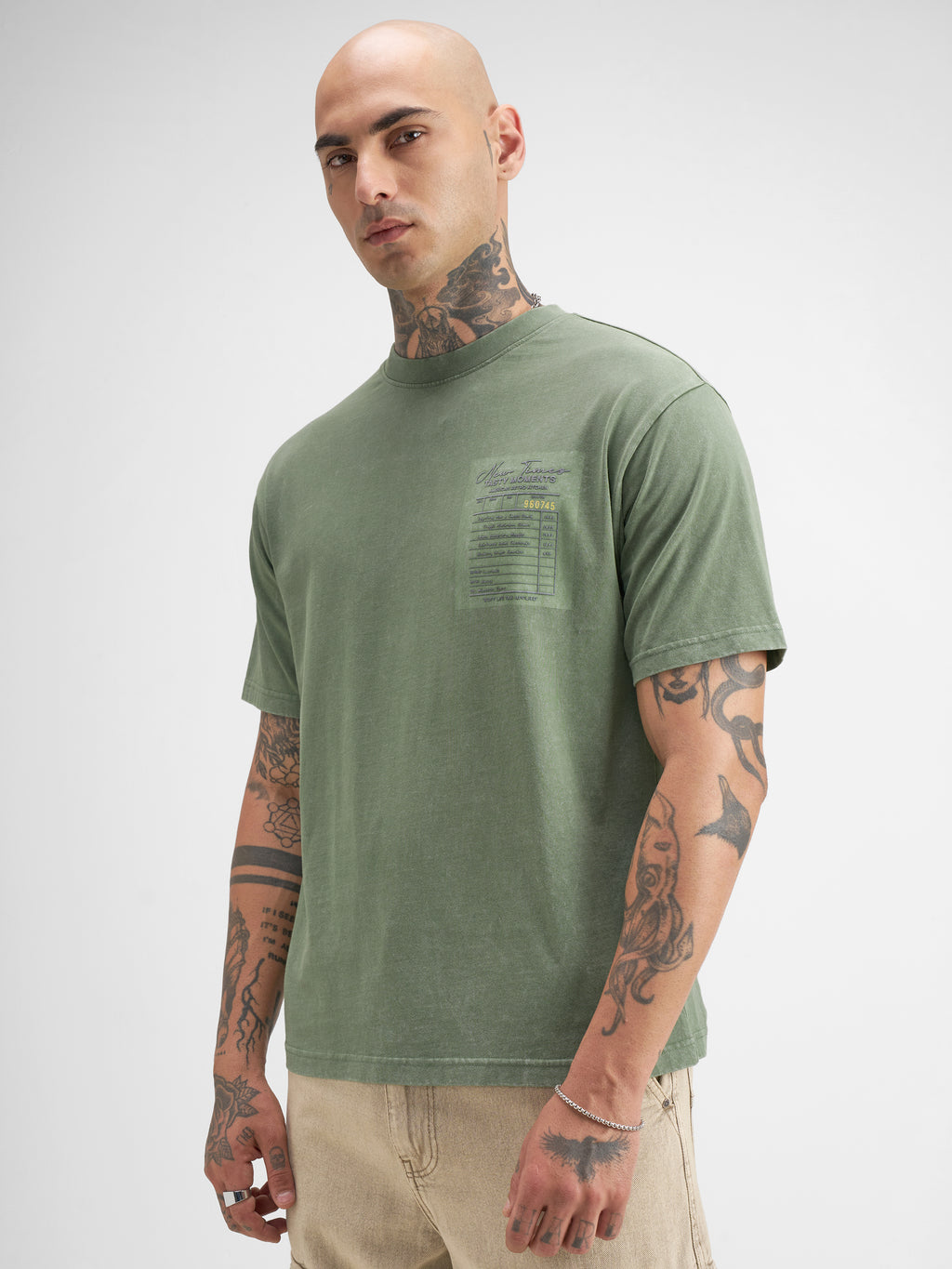 Highlander Men Green Printed Round Neck T-Shirt - Green - Image 4