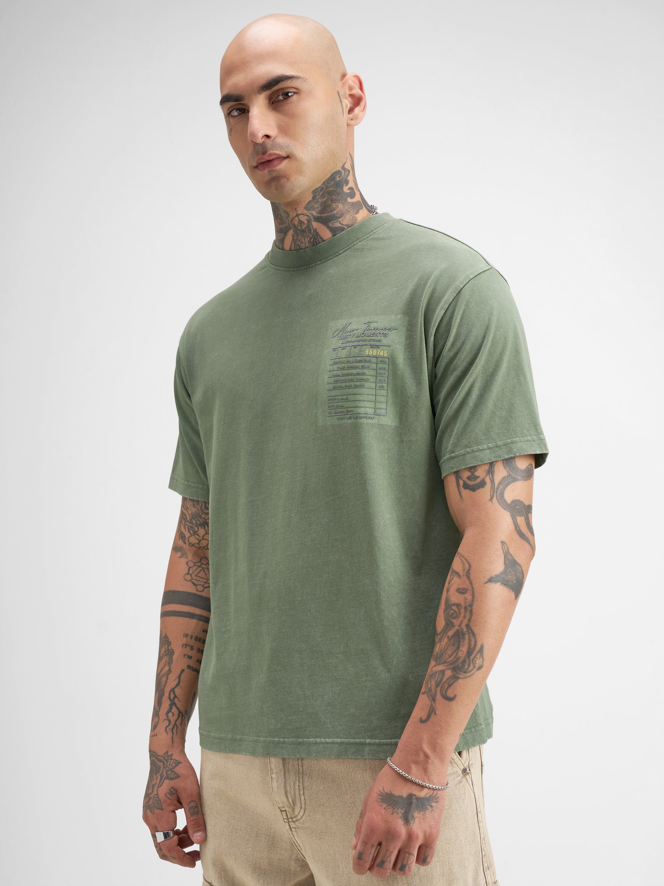 Highlander Men Green Printed Round Neck T-Shirt - Green - Image 4