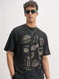 Highlander Men Black Printed Round Neck T-Shirt - Black - Image 1