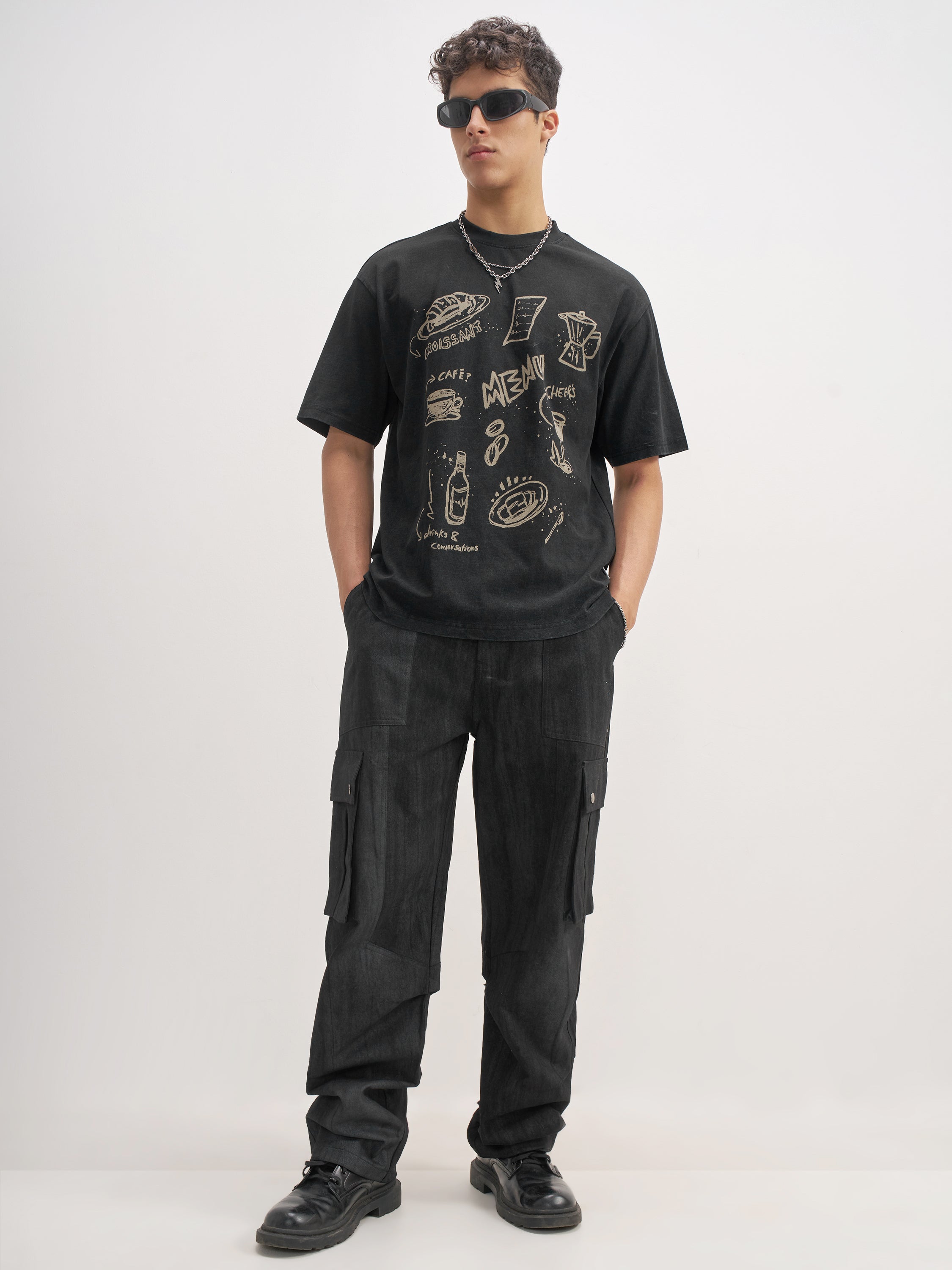 Highlander Men Black Printed Round Neck T-Shirt - Black - Image 2