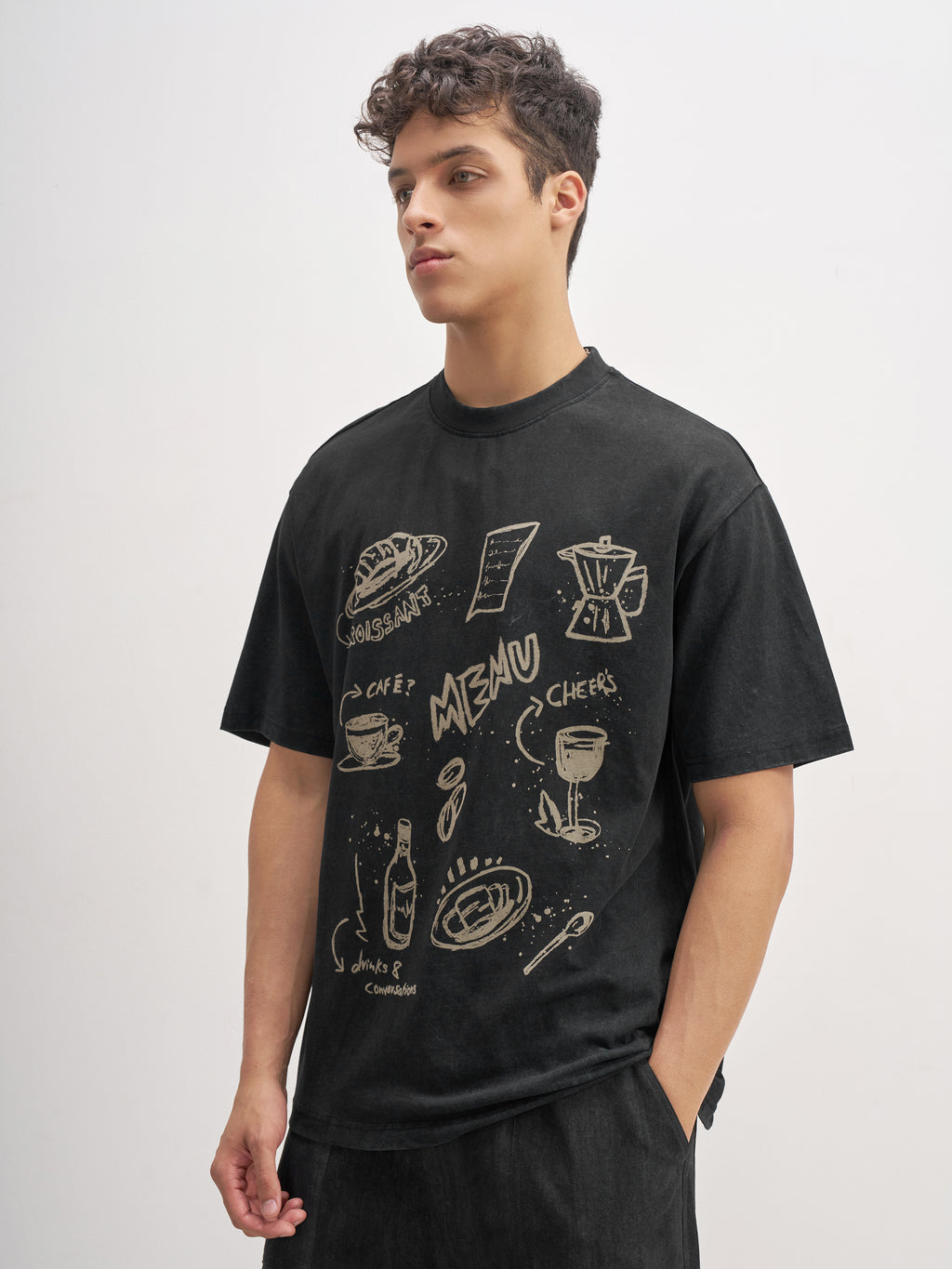 Highlander Men Black Printed Round Neck T-Shirt - Black - Image 4