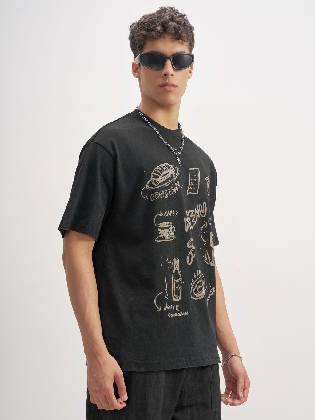 Highlander Men Black Printed Round Neck T-Shirt - Black - Image 6