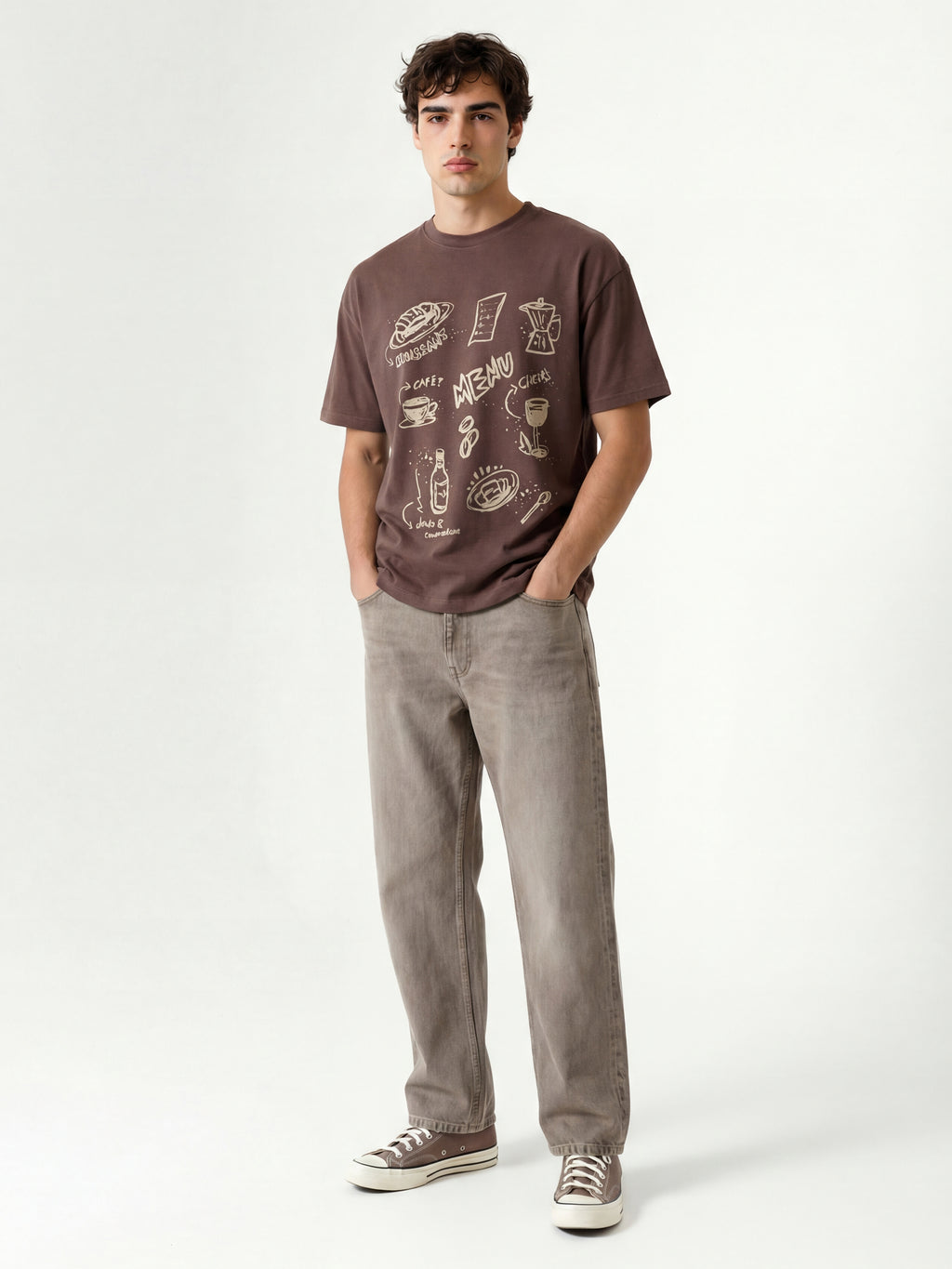 Highlander Men Brown Printed Round Neck T-Shirt - Brown - Image 4
