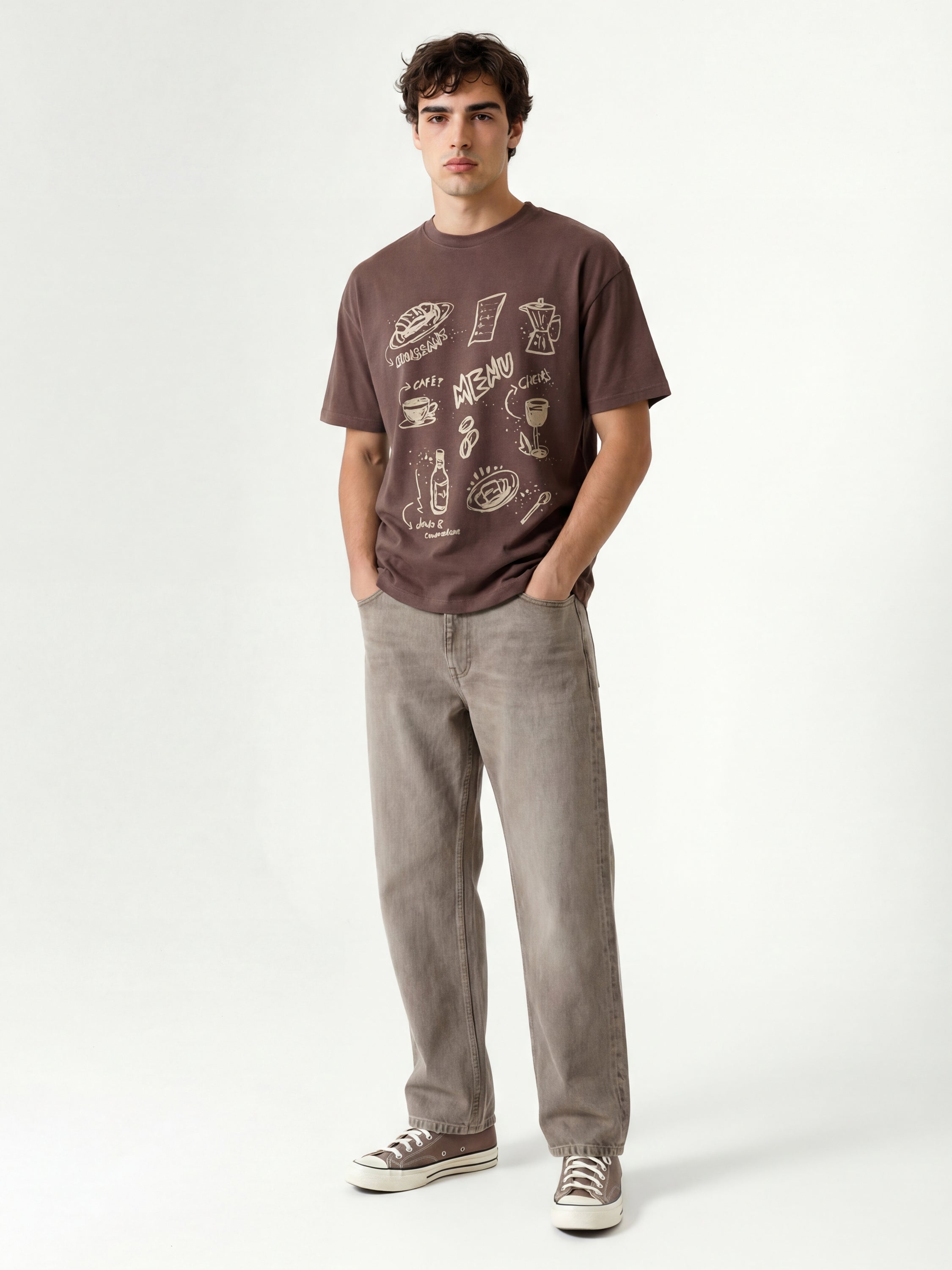 Highlander Men Brown Printed Round Neck T-Shirt - Brown - Image 4