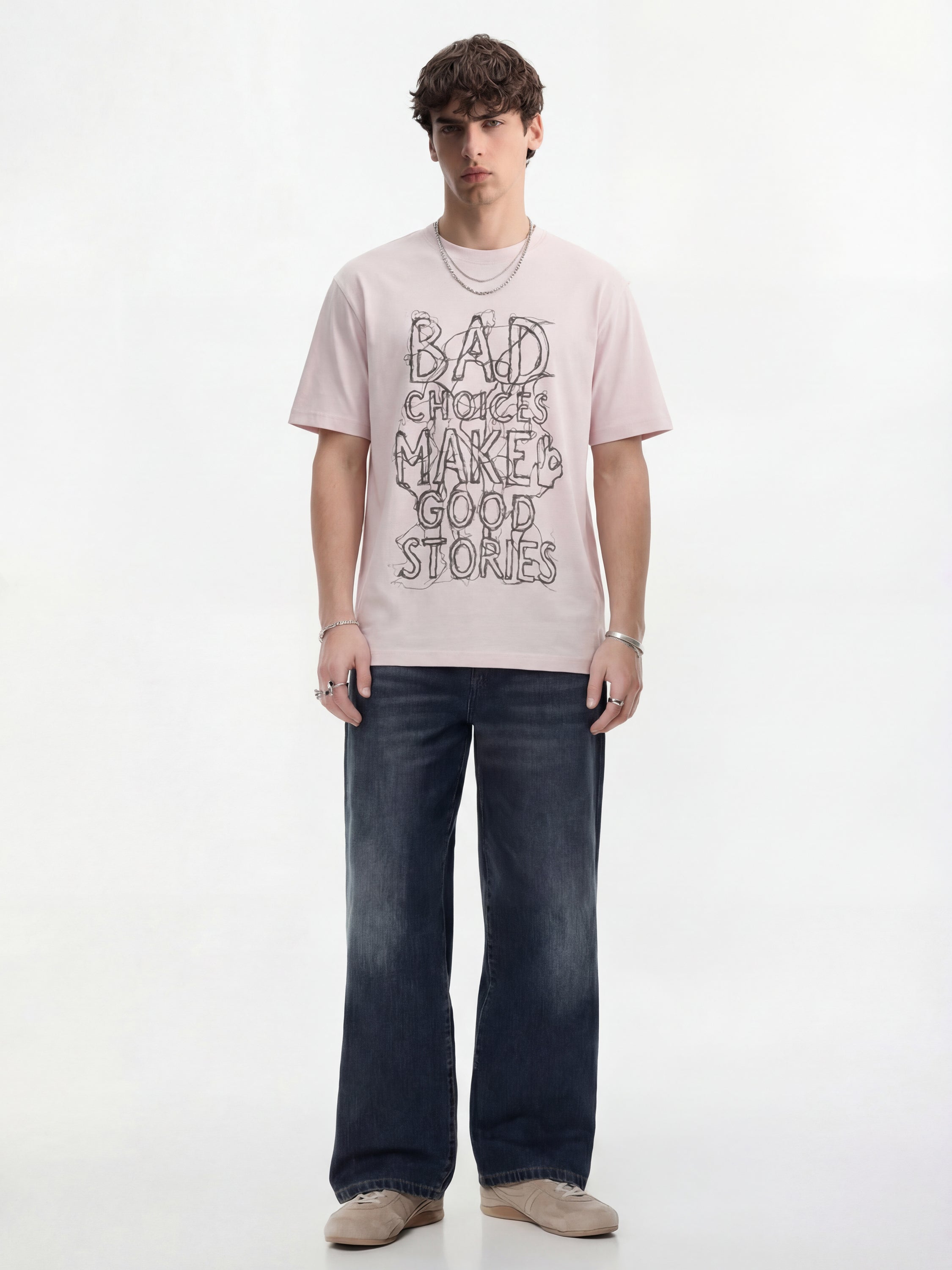 Highlander Men Pink Printed Round Neck T-Shirt - Pink - Image 5