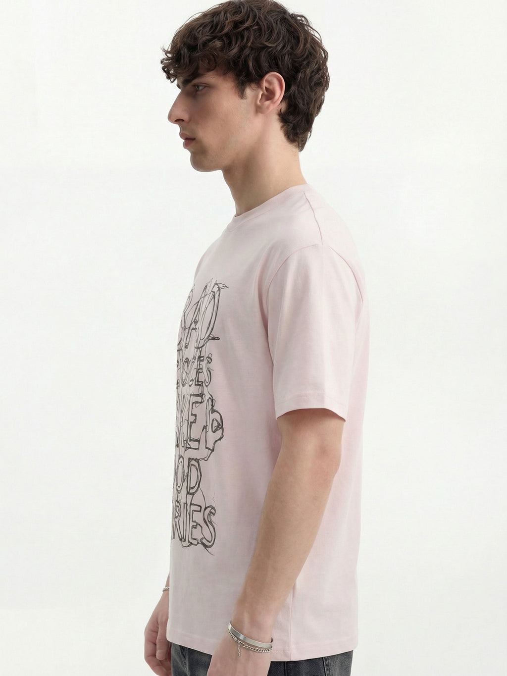Highlander Men Pink Printed Round Neck T-Shirt - Pink - Image 7