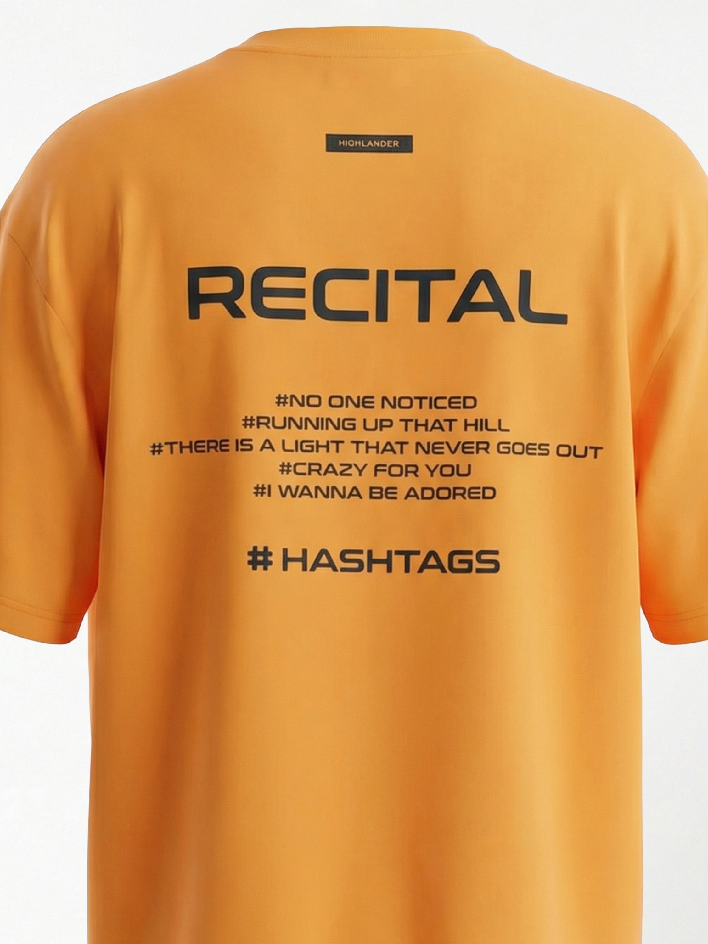Highlander Men Orange Printed Round Neck T-Shirt - Orange - Image 1