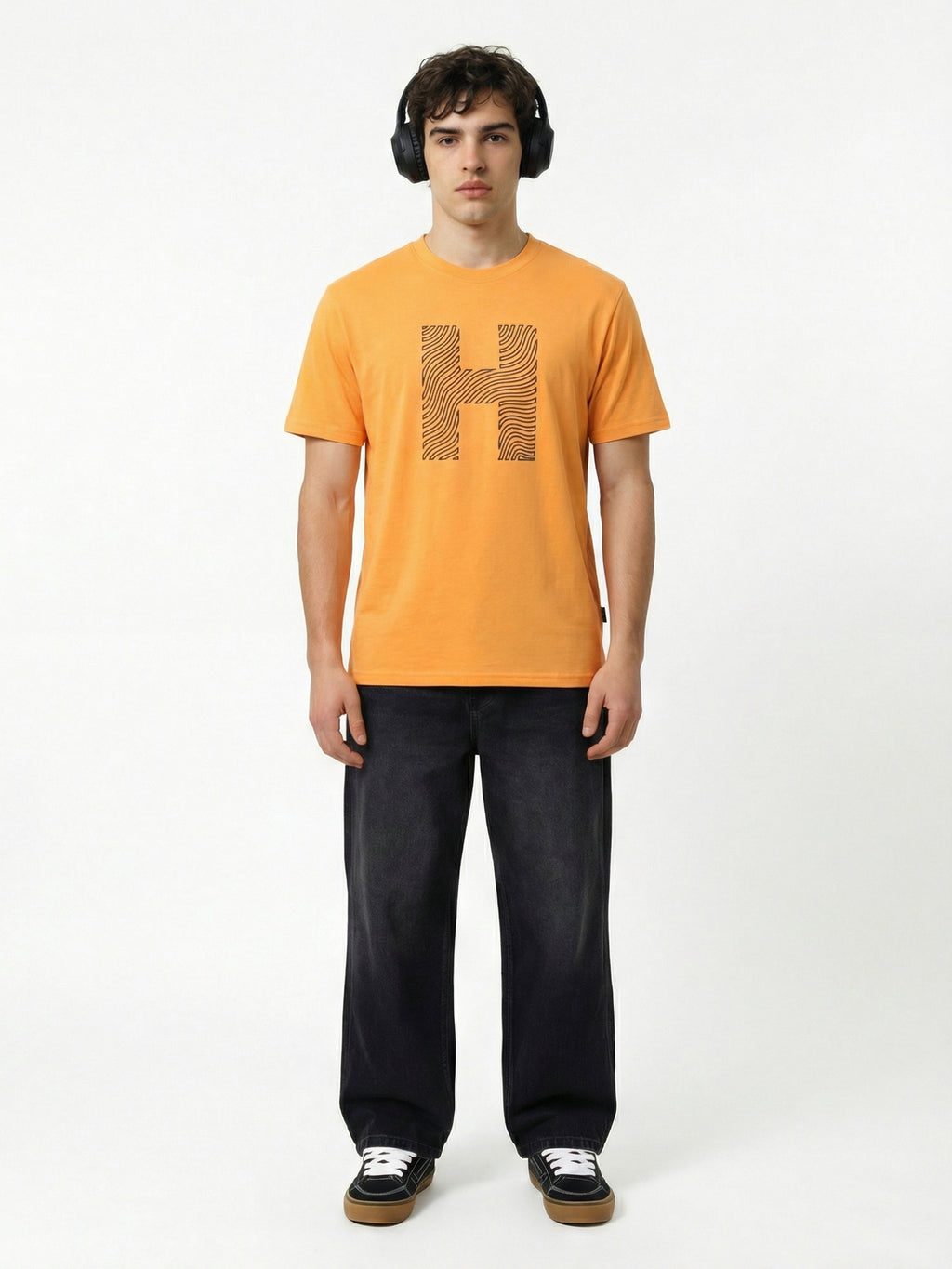 Highlander Men Orange Printed Round Neck T-Shirt - Orange - Image 4