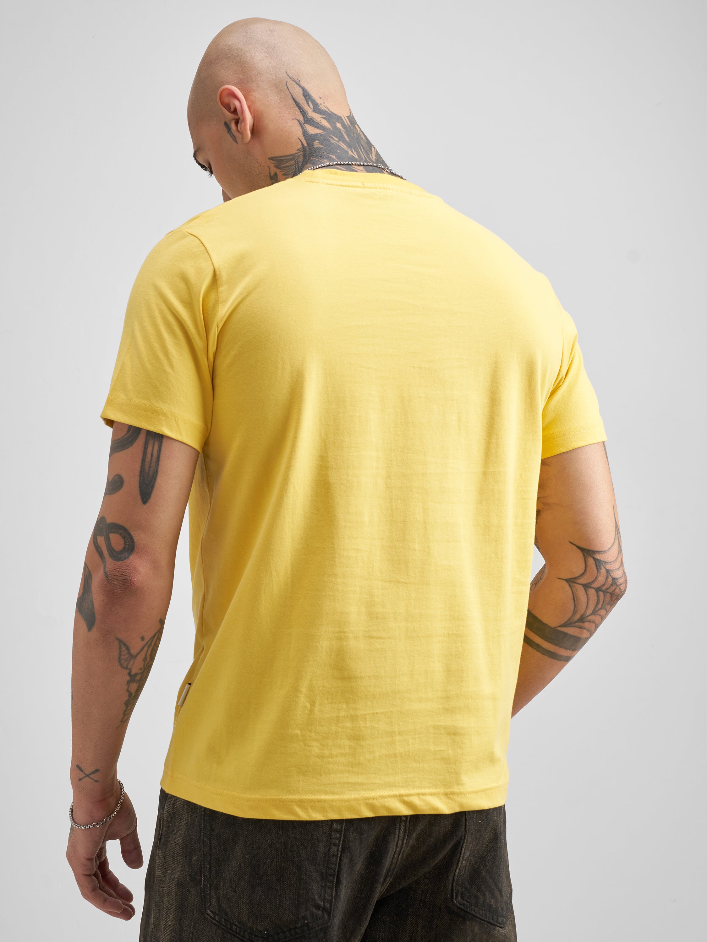 Highlander Men Yellow Printed Round Neck T-Shirt - Yellow - Image 3