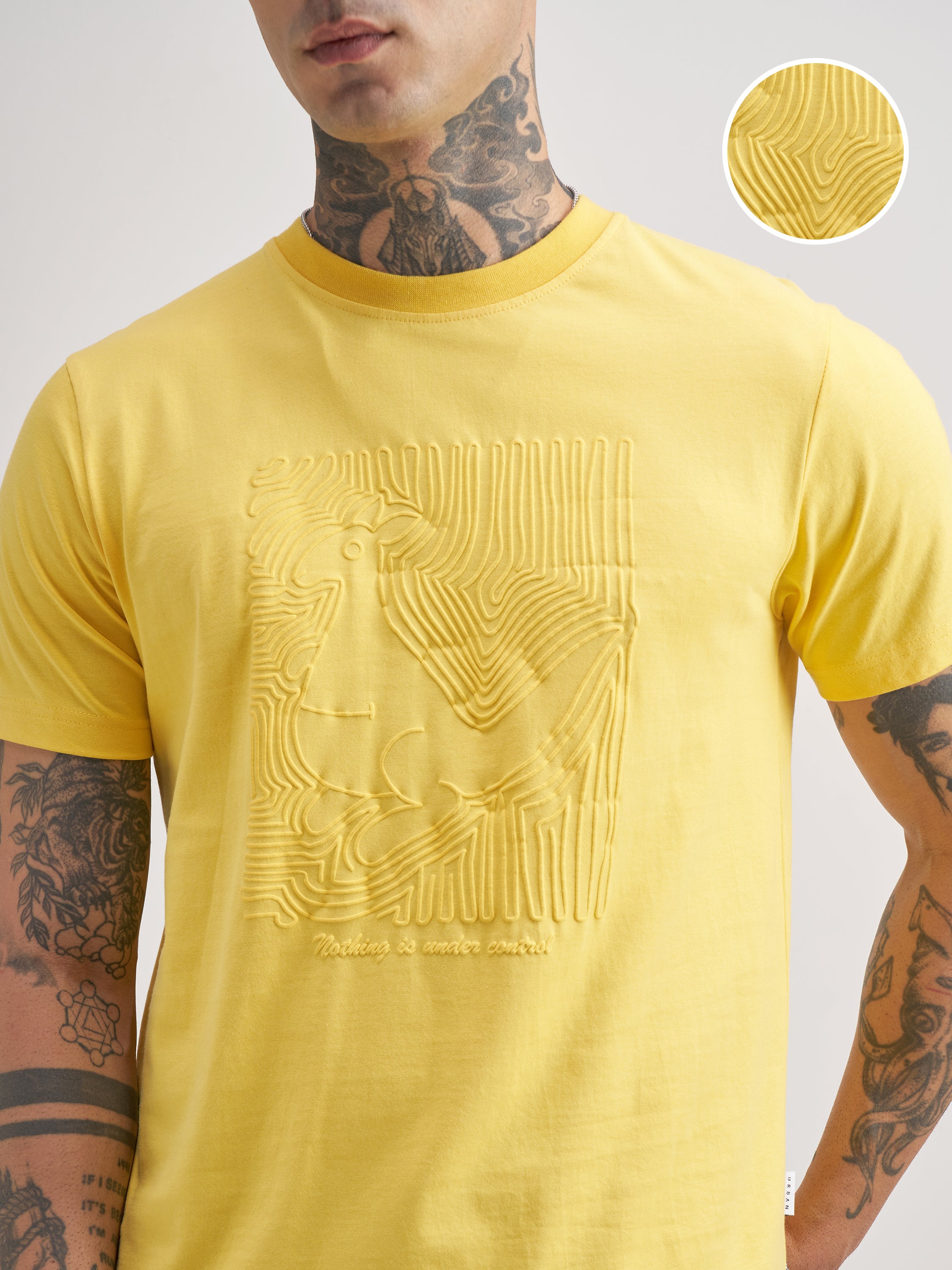 Highlander Men Yellow Printed Round Neck T-Shirt - Yellow - Image 5