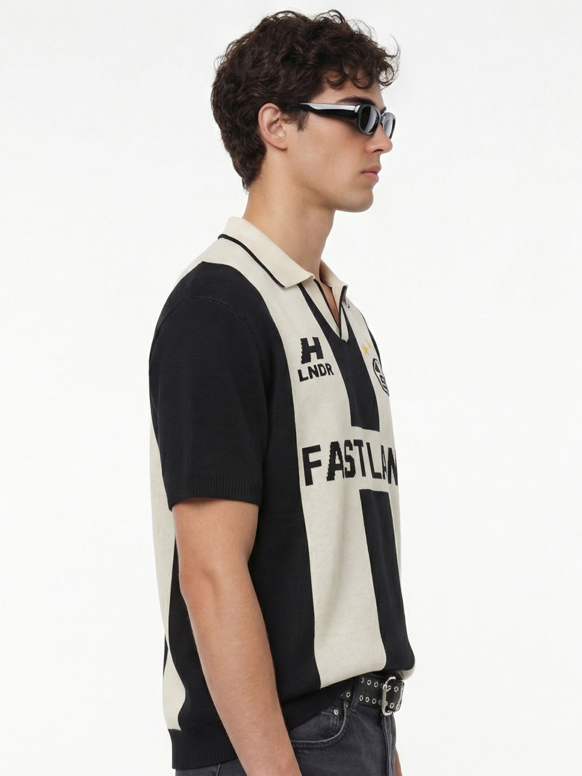 Highlander Men Black Printed Polo Collar T-Shirt - Black - Image 4