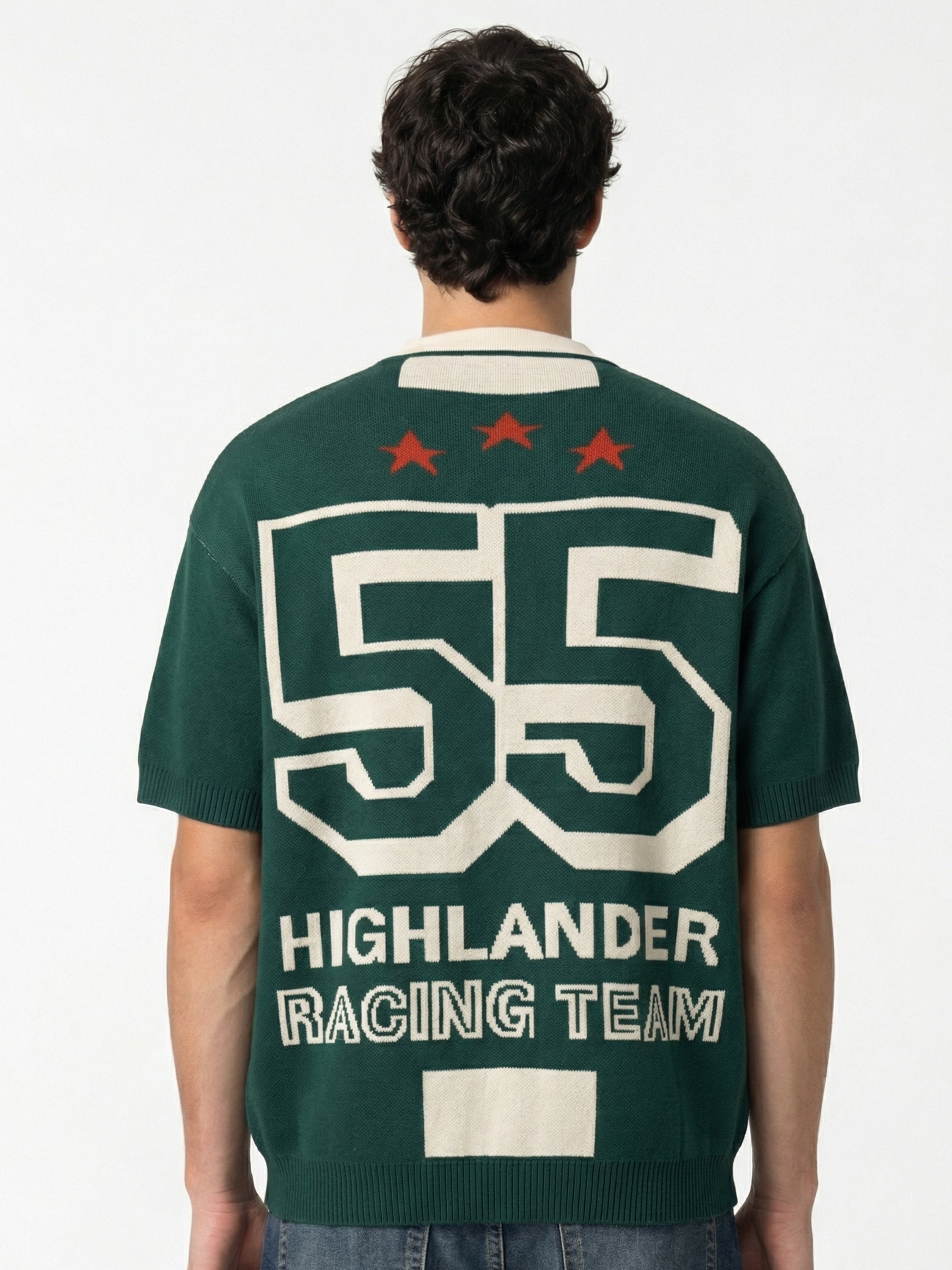Highlander Men Green Printed Polo Collar T-Shirt - Green - Image 3