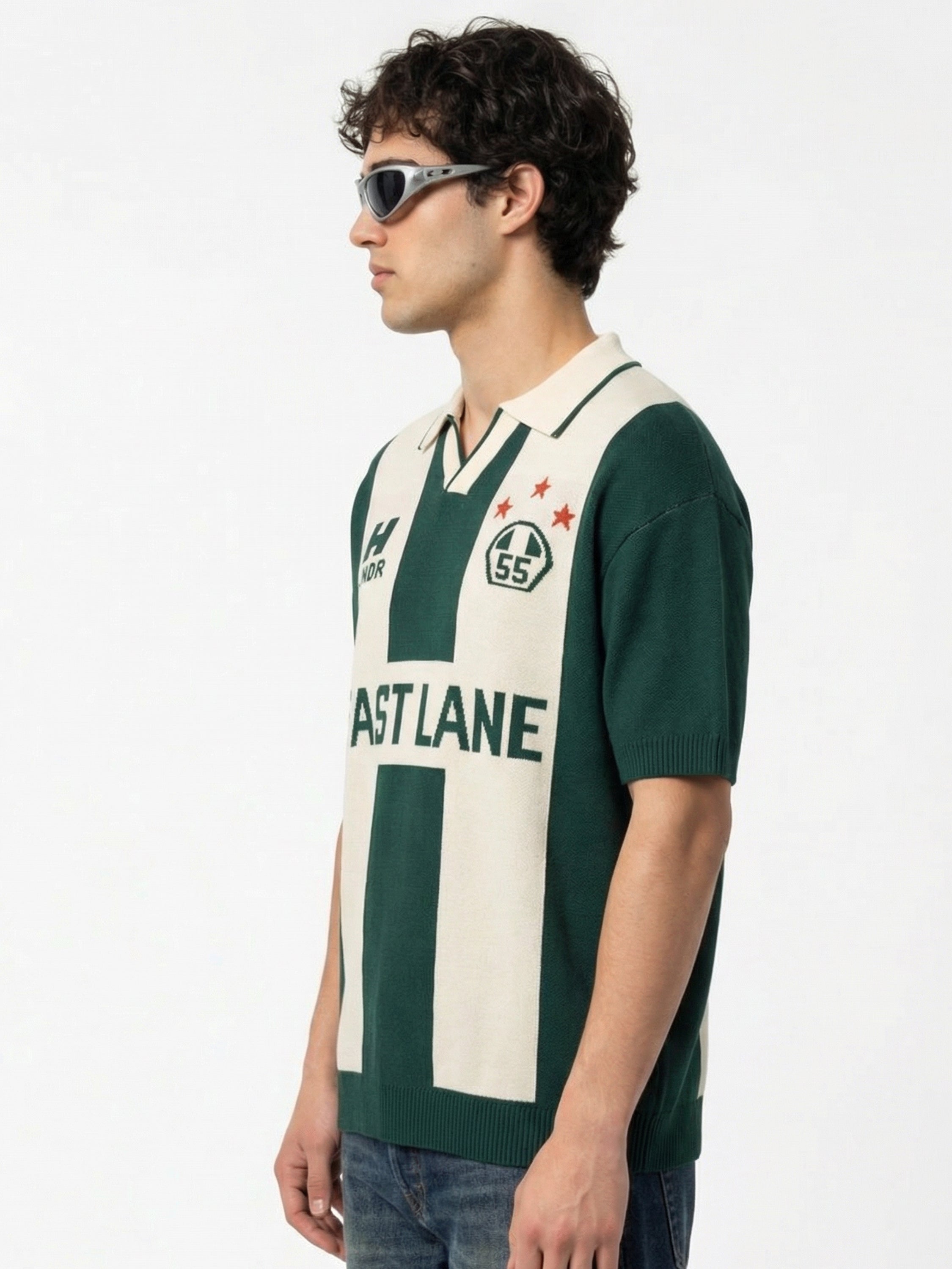 Highlander Men Green Printed Polo Collar T-Shirt - Green - Image 4