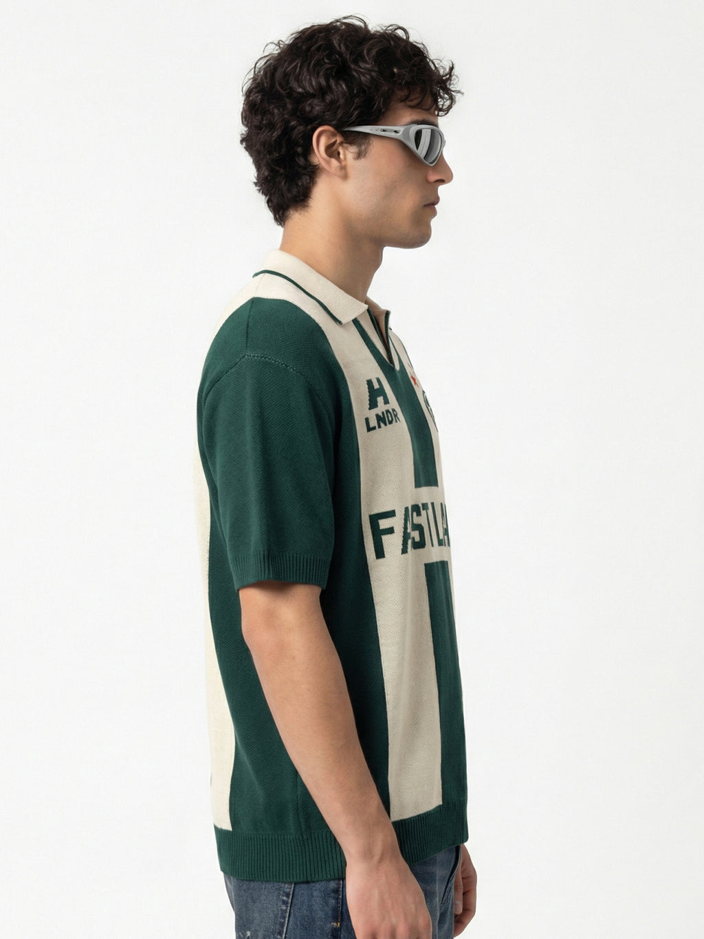 Highlander Men Green Printed Polo Collar T-Shirt - Green - Image 5