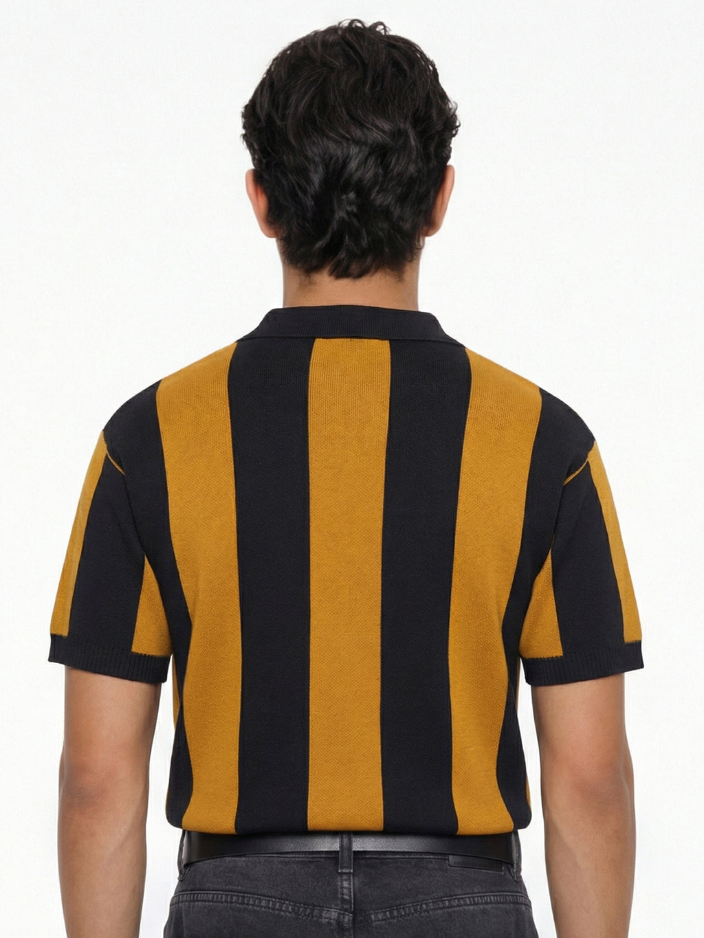 Highlander Men Mustard Printed Polo Collar T-Shirt - Mustard - Image 3