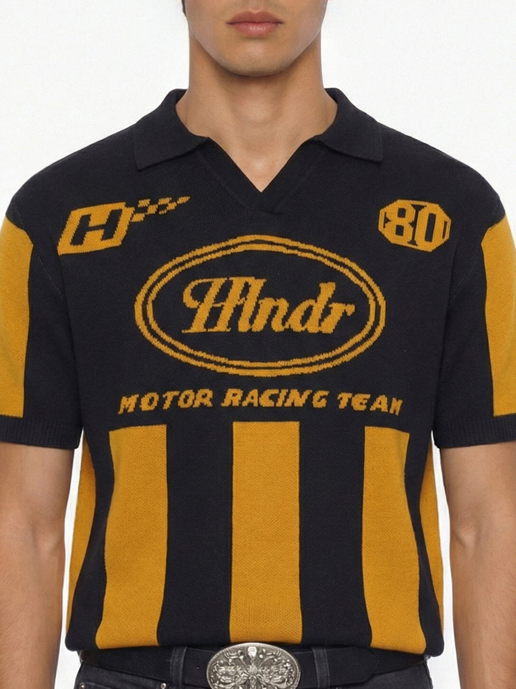 Highlander Men Mustard Printed Polo Collar T-Shirt - Mustard - Image 6