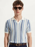 Highlander Men Off White Self Design Polo Collar T-Shirt - Off White - Image 1