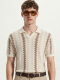 Highlander Men Beige Self Design Polo Collar T-Shirt - Beige - Image 1