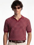 Highlander Men Burgundy Self Design Polo Collar T-Shirt - Burgundy - Image 1